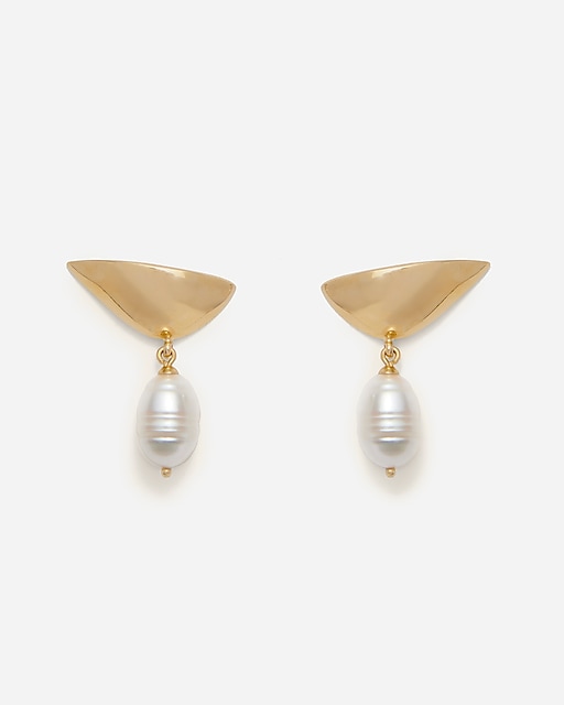womens Lady Grey pearl lobe earrings