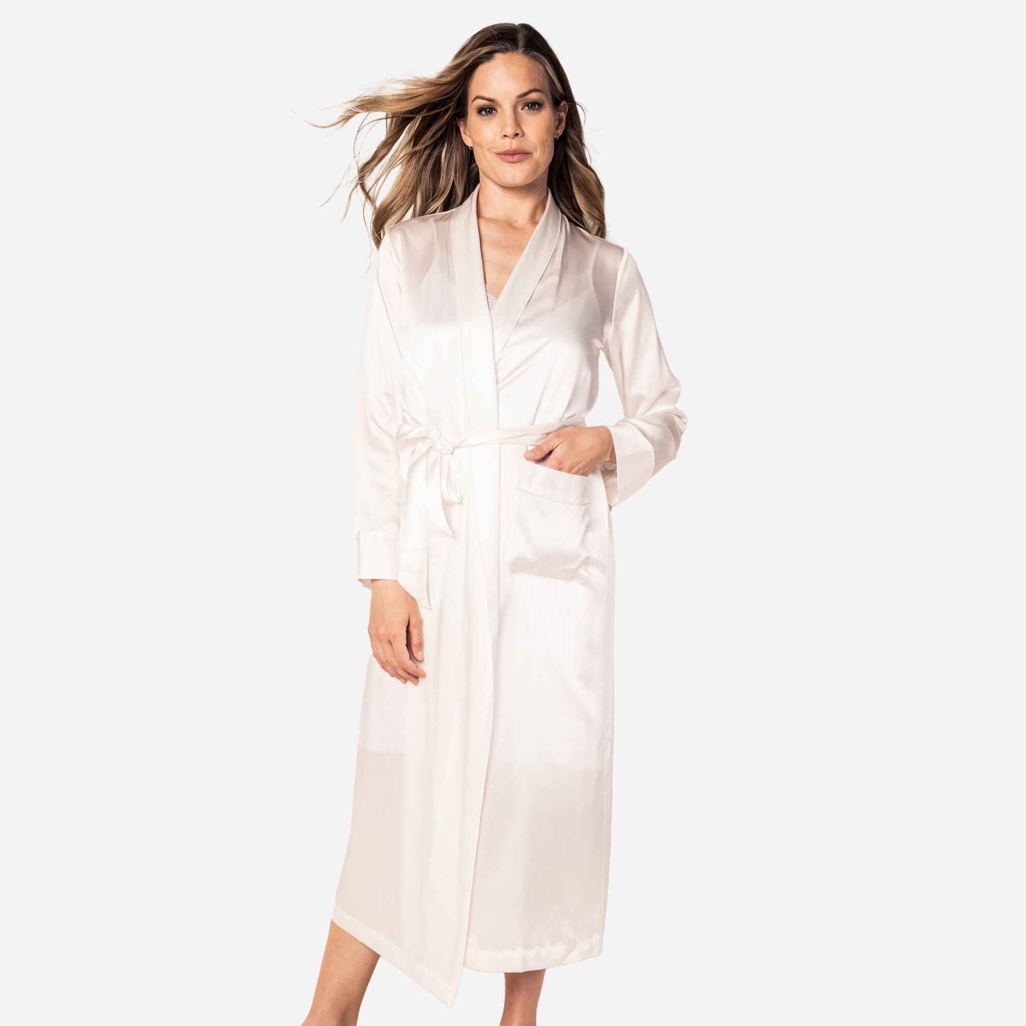 Petite Plume&trade; women's silk long robe - image 3