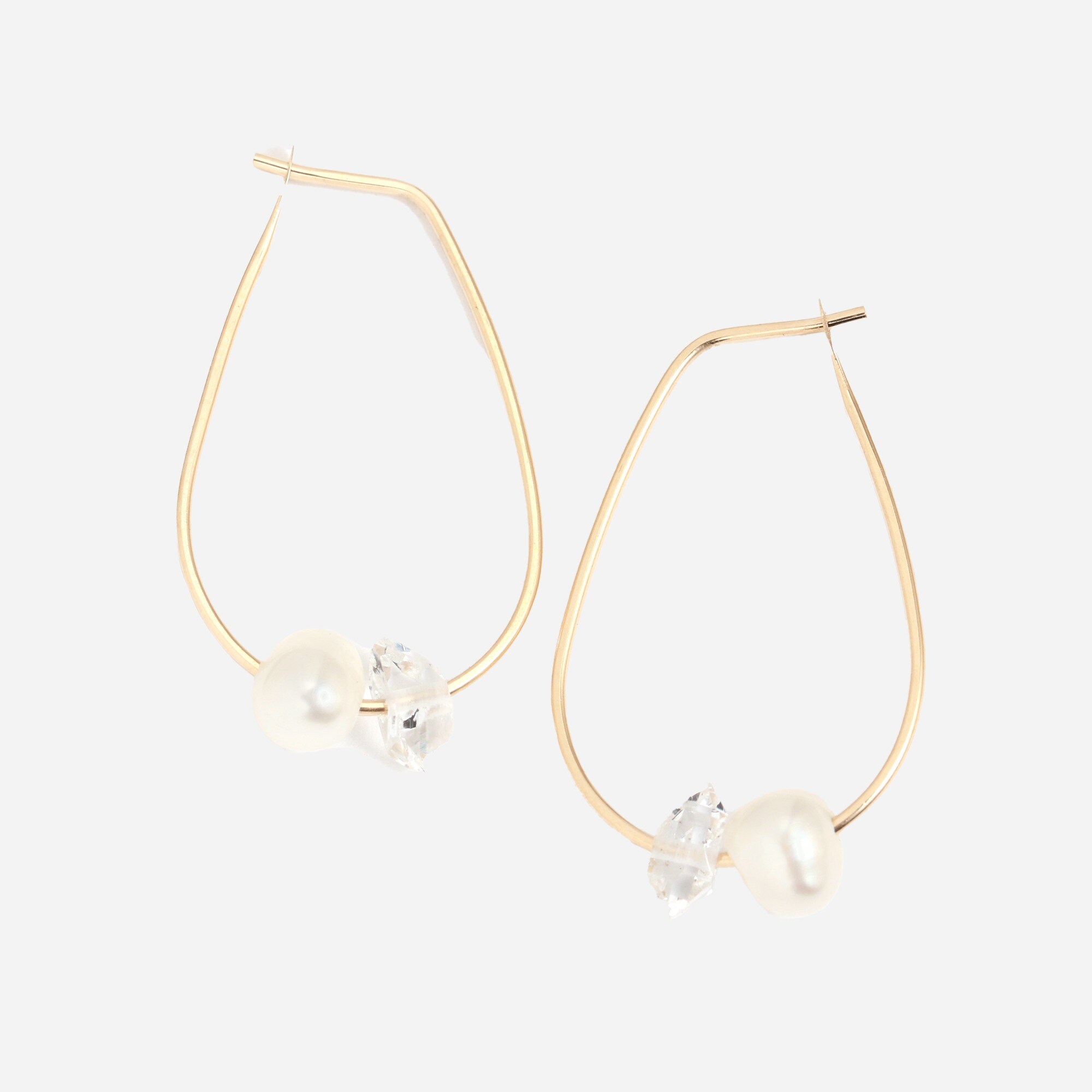 oceanMelissa Joy Manning ピアス Small Ov Melissa Joy Manning 14k Gold Aquamarine, White Topaz +