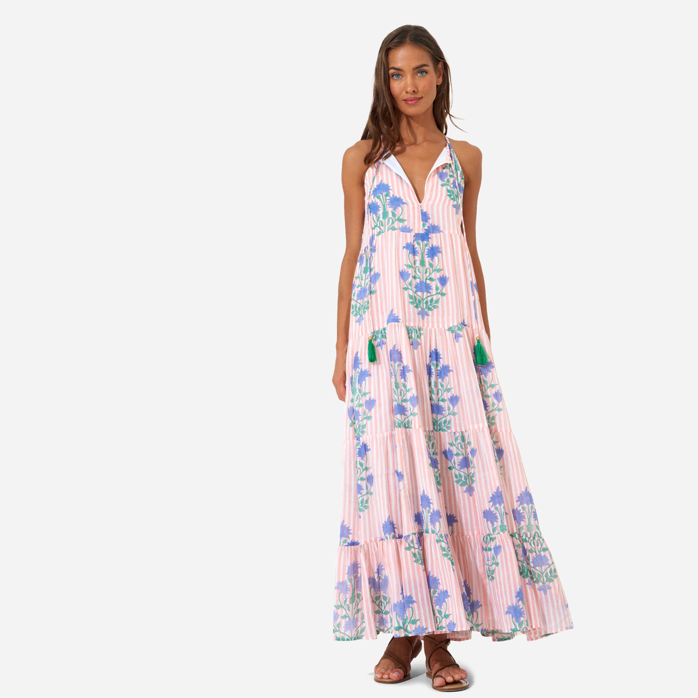 fitted lace wedding dress THE BLUE TASSEL MAXI DRESS – LEMONLUNAR