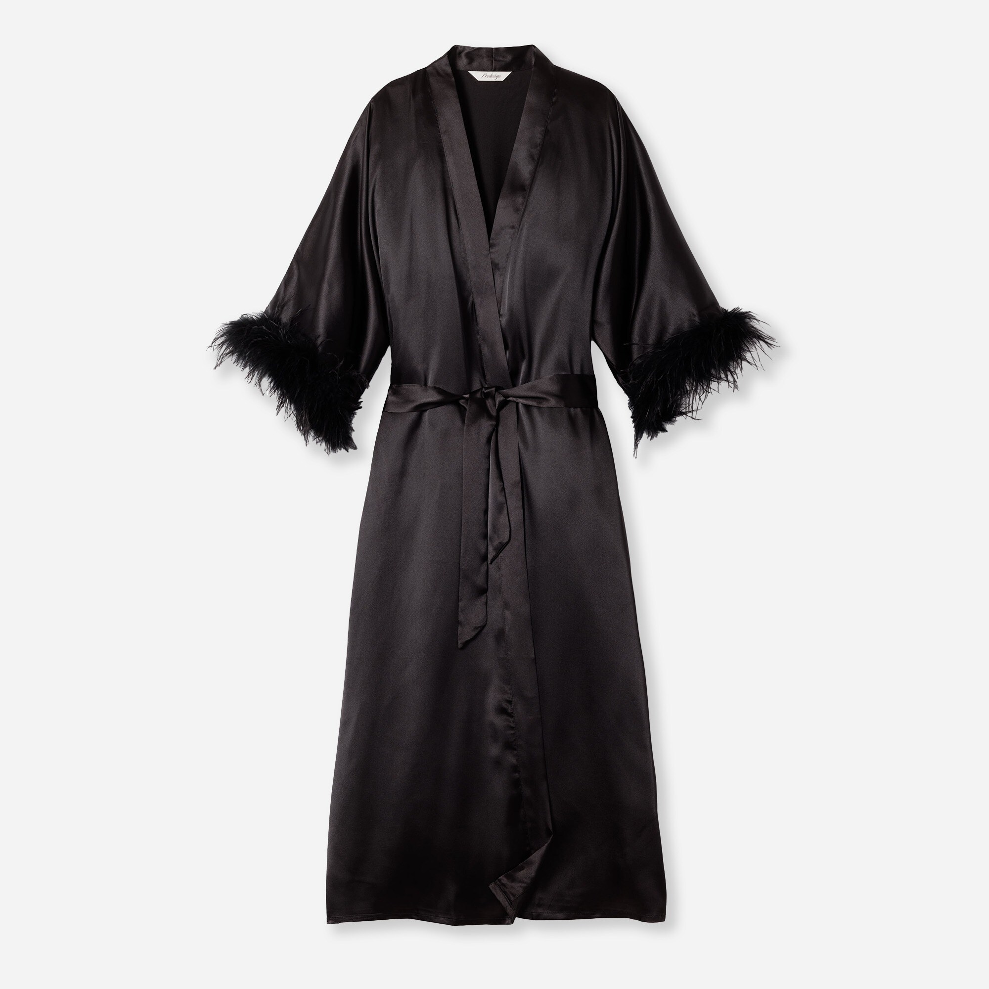 womens Petite Plume™ women's silk robe with feathers