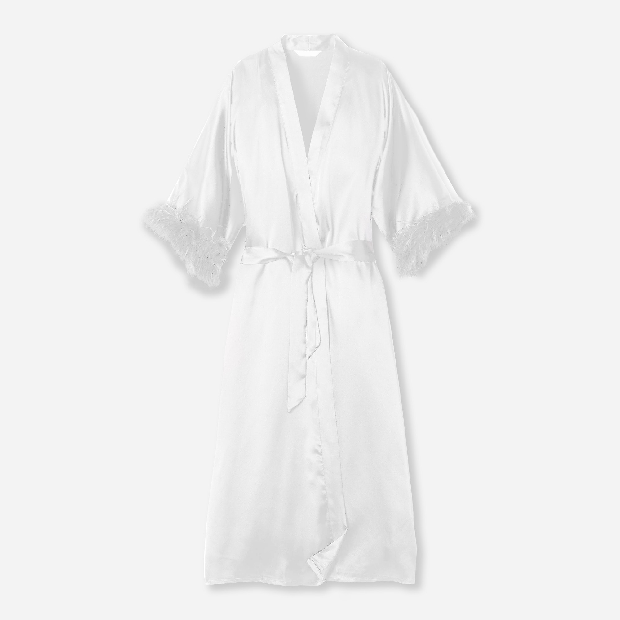 womens Petite Plume™ women's silk robe with feathers