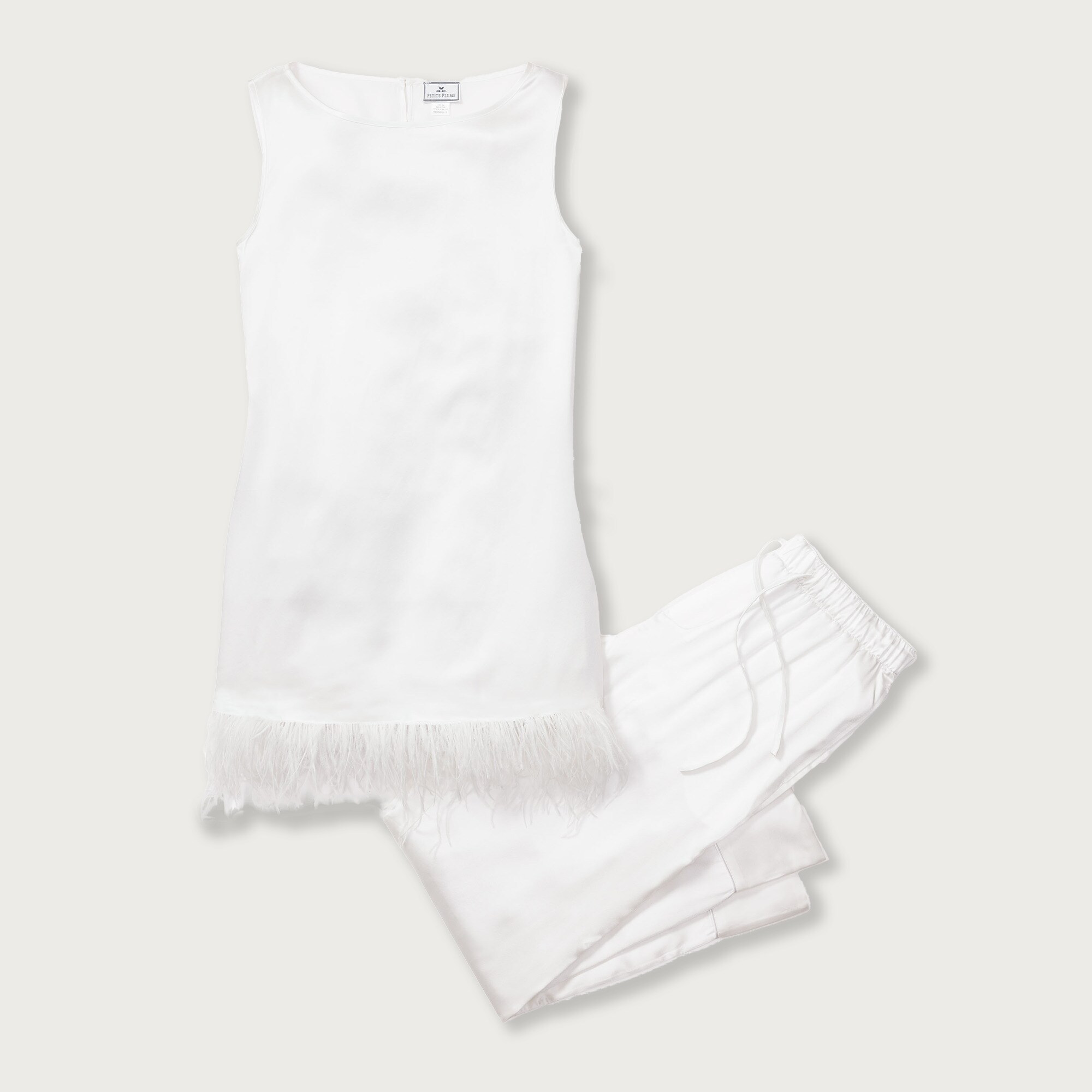 womens Petite Plume™ women's silk tunic set with feathers