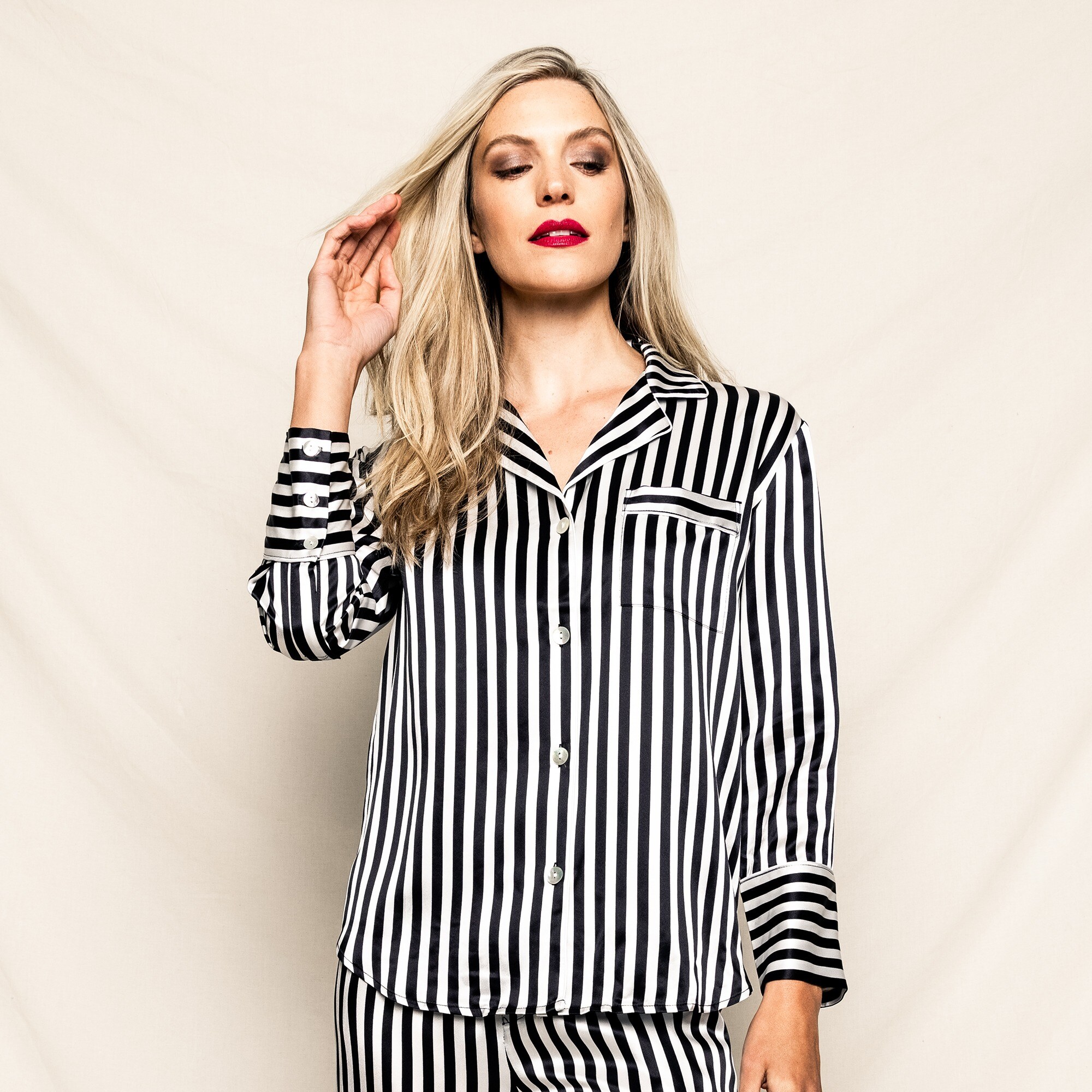 Petite Plume™ women's striped pajama set