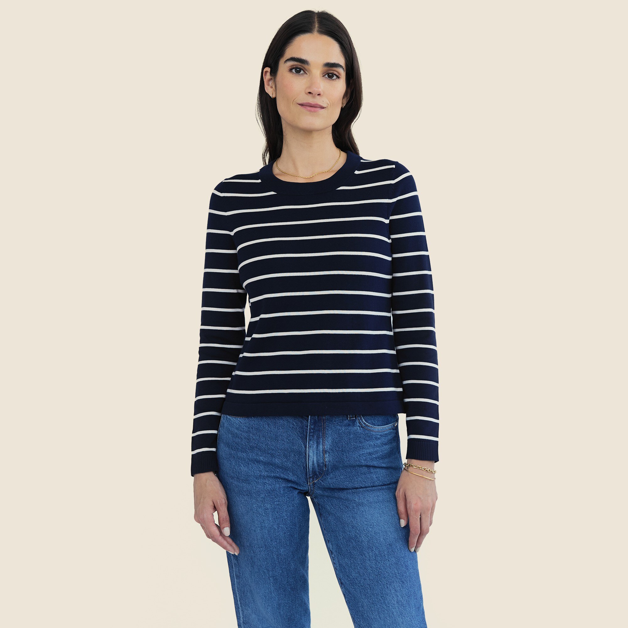 womens State of Cotton NYC Devon striped crewneck sweater