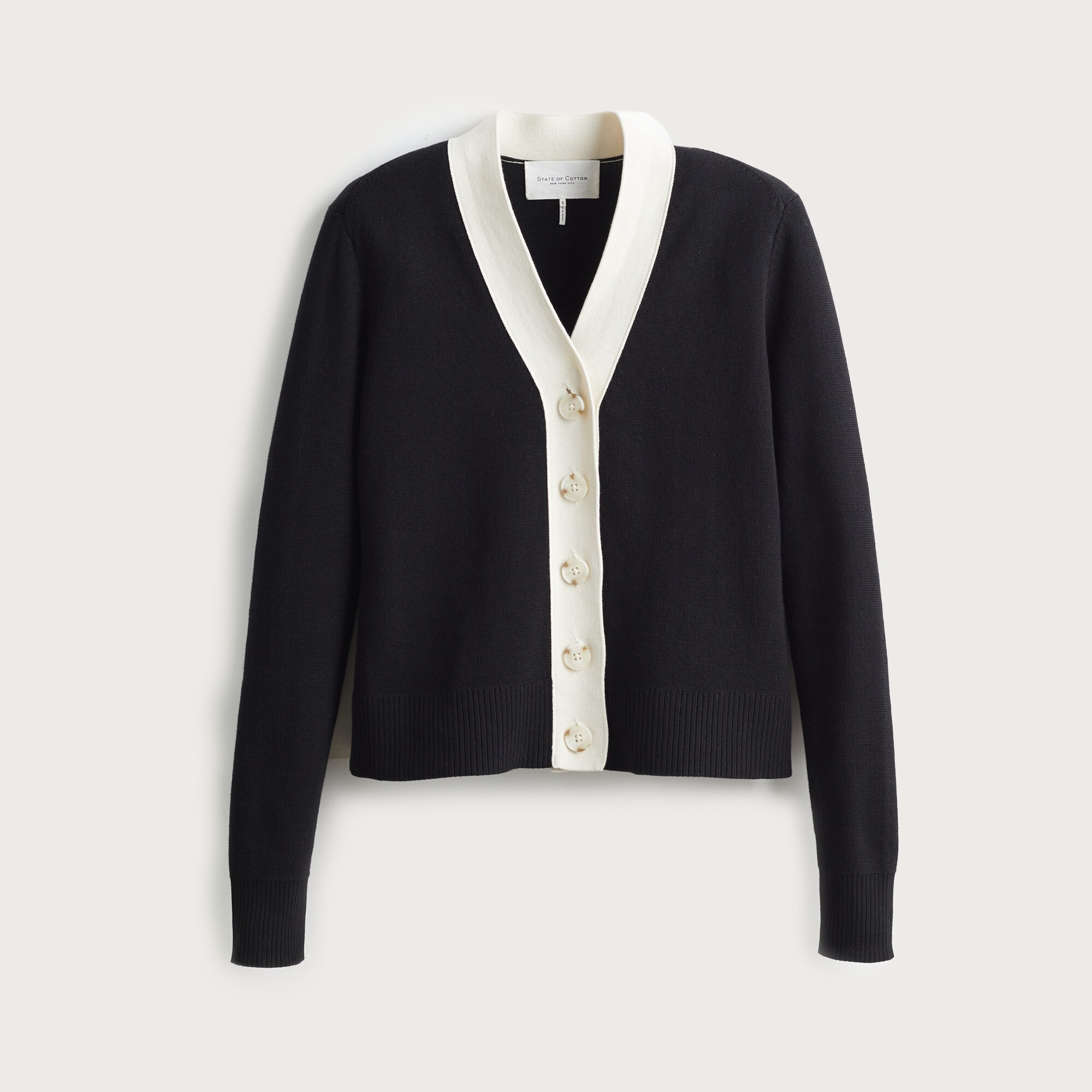 フレッドペリー Tipped Crew Neck Cardigan State Of Cotton NYC Perry Tipped Cardigan Sweater For Women