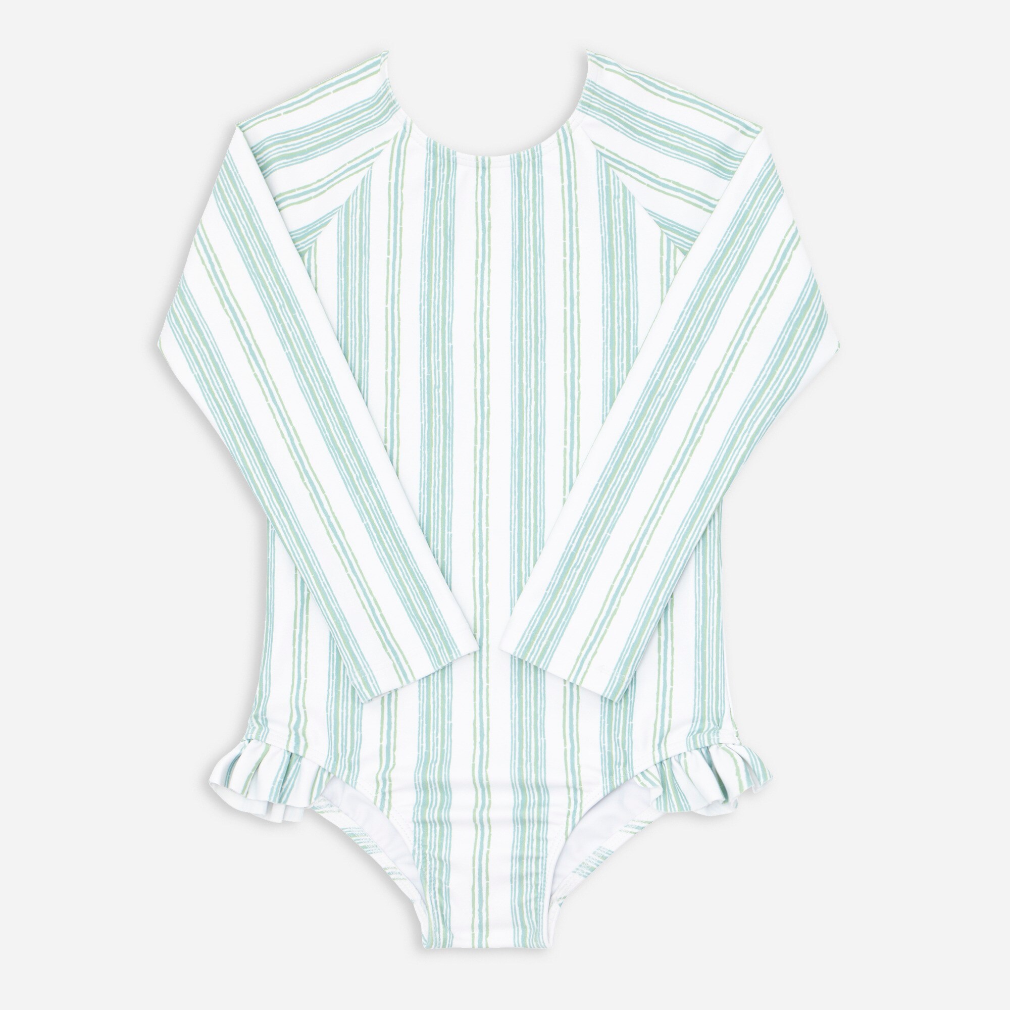 : Girls' Minnow™ Striped Rash Guard One-piece For Girls