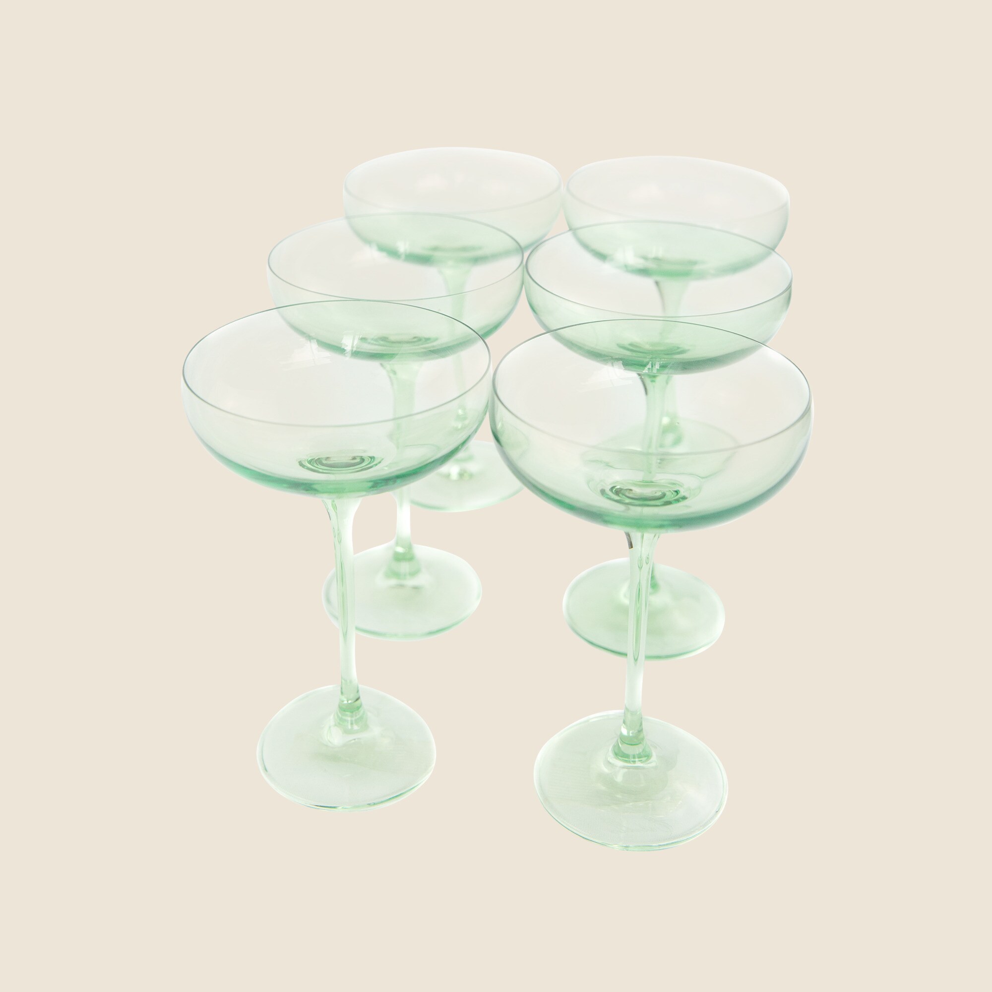 homes Estelle Colored Glass champagne coupes set-of-six