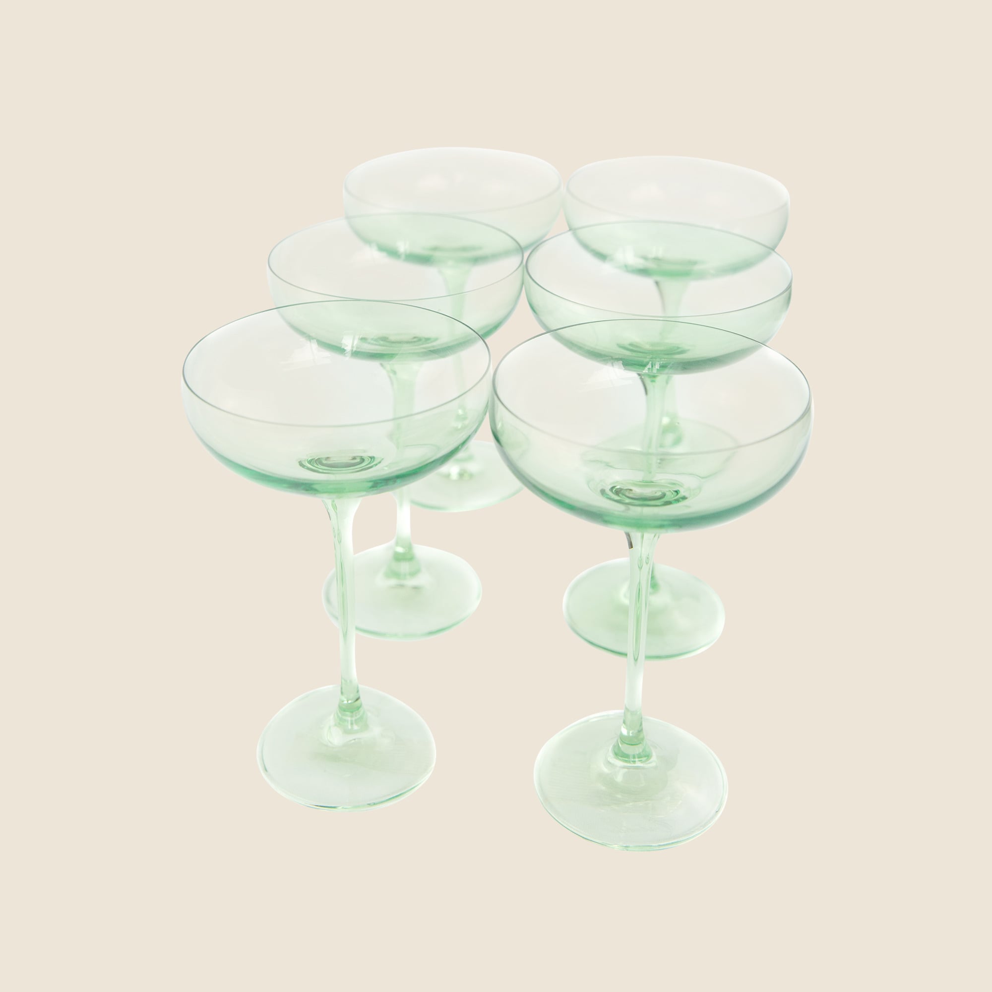 Estelle Colored Glass champagne coupes set-of-six