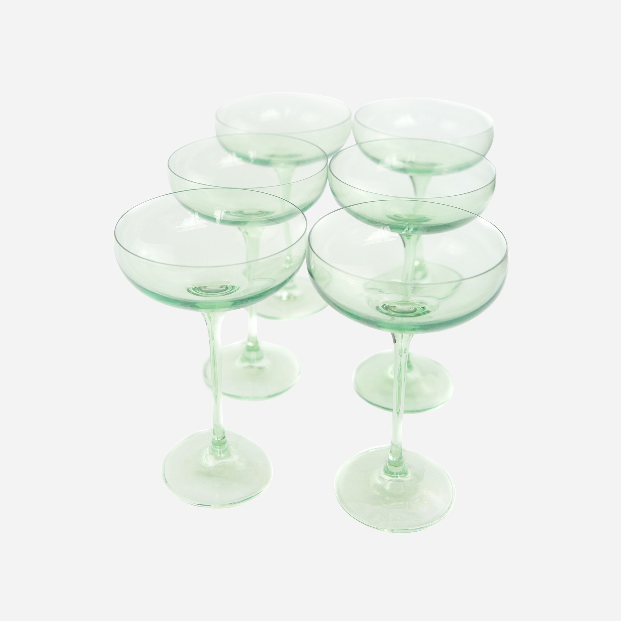  Estelle Colored Glass champagne coupes set-of-six