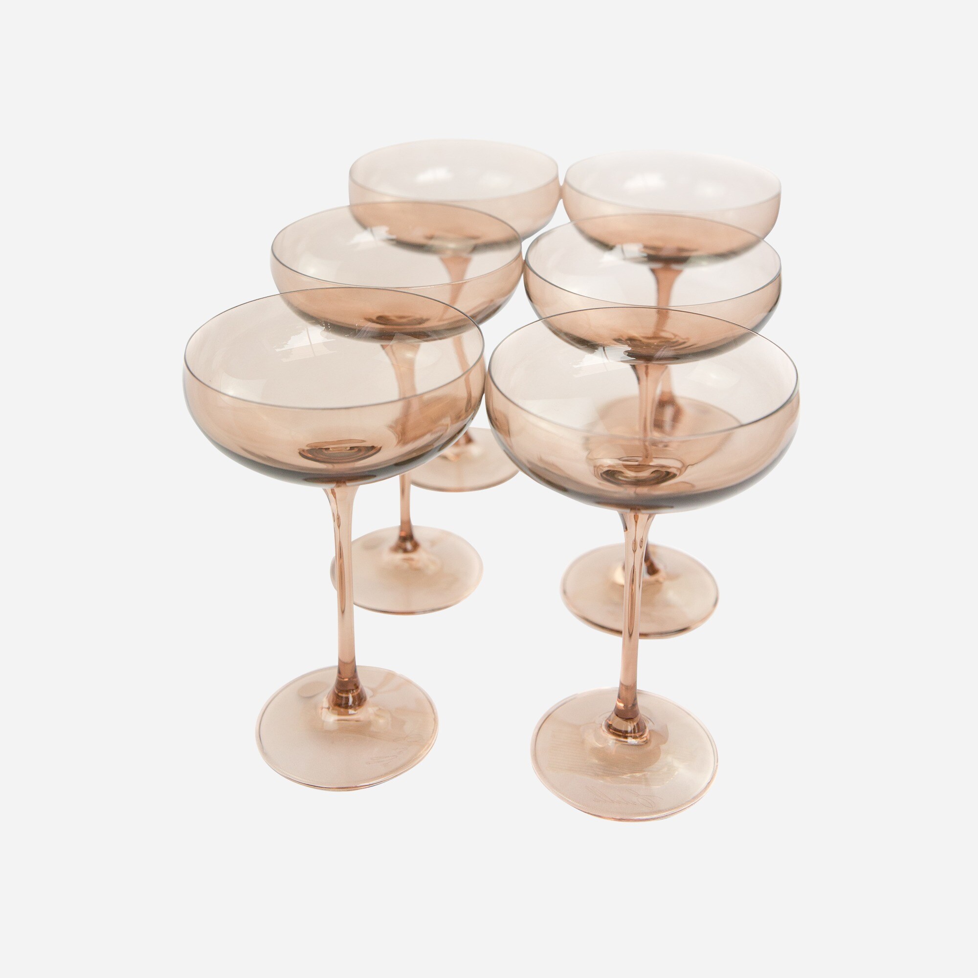 homes Estelle Colored Glass champagne coupes set-of-six