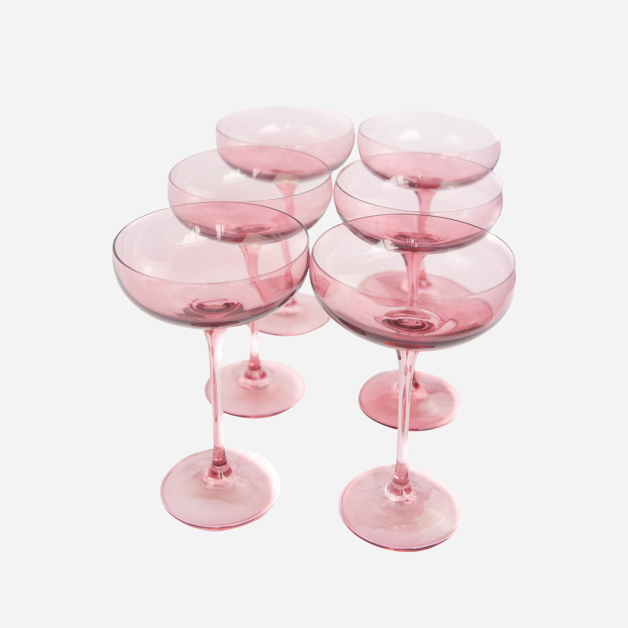 womens Estelle Colored Glass champagne coupes set-of-six