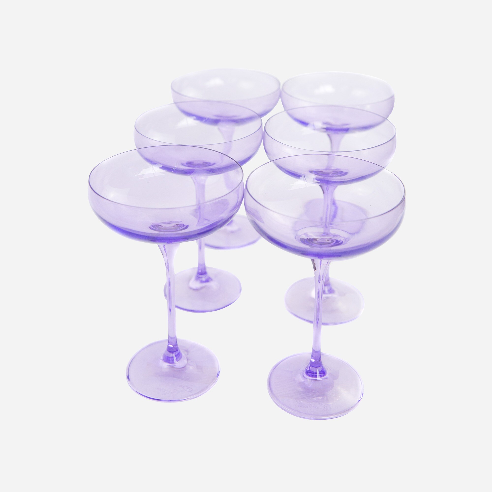 homes Estelle Colored Glass champagne coupes set-of-six