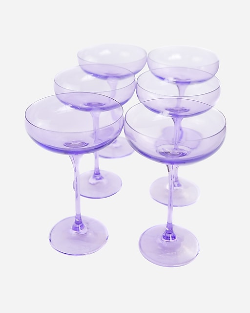  Estelle Colored Glass champagne coupes set-of-six