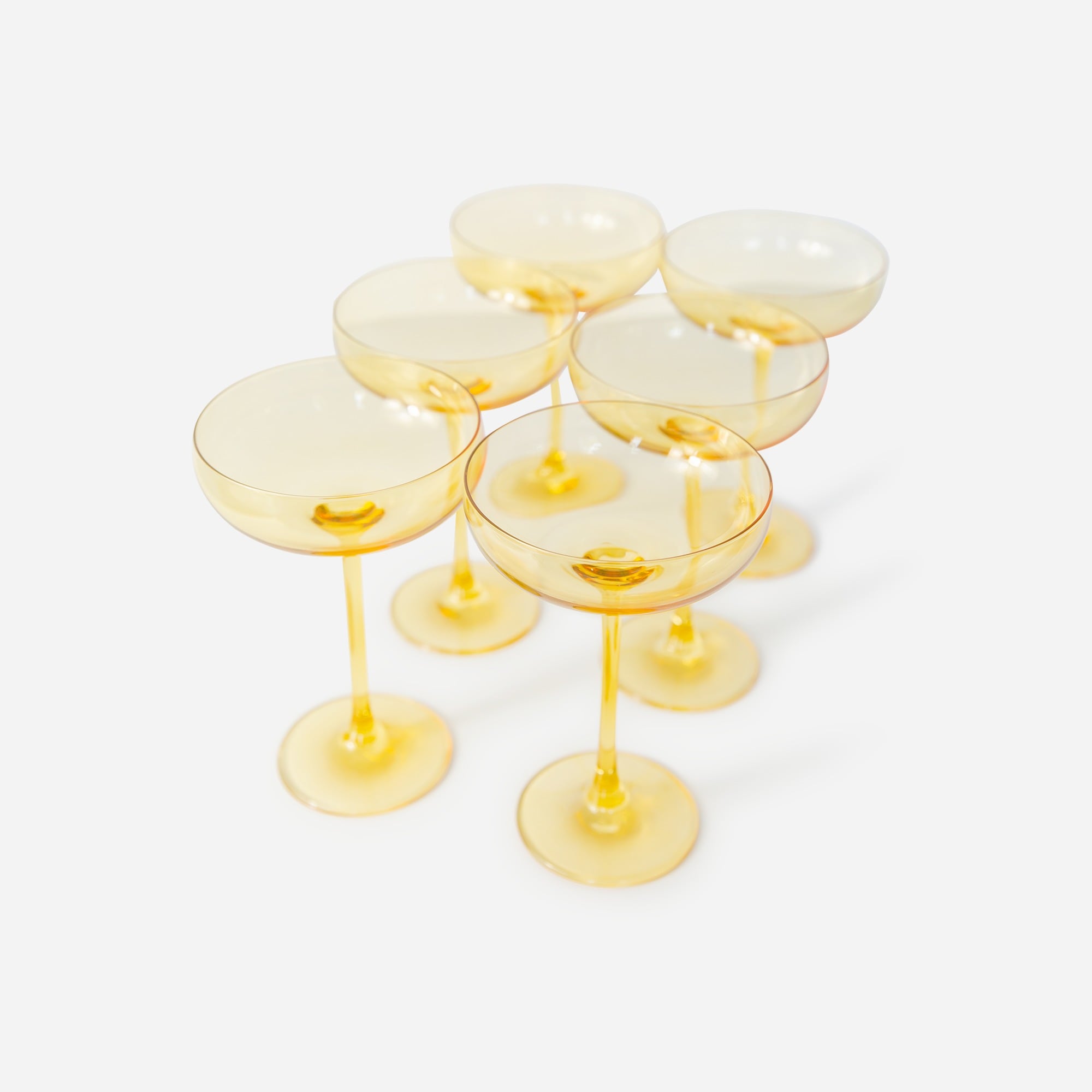 womens Estelle Colored Glass champagne coupes set-of-six