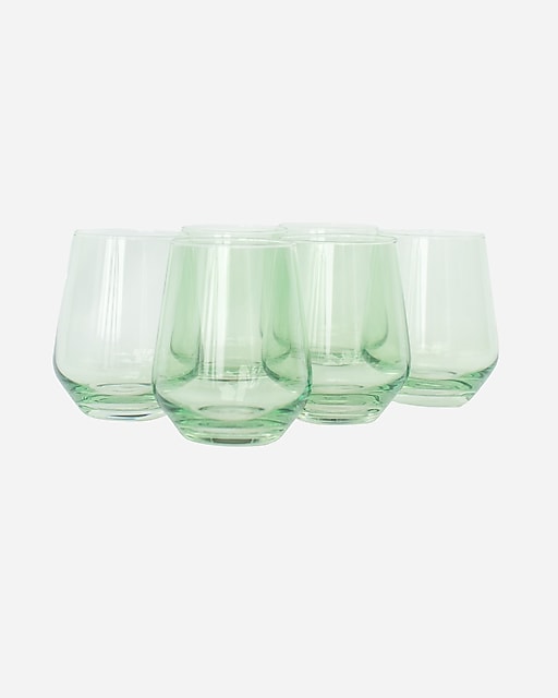 homes Estelle Colored Glass stemless set-of-six