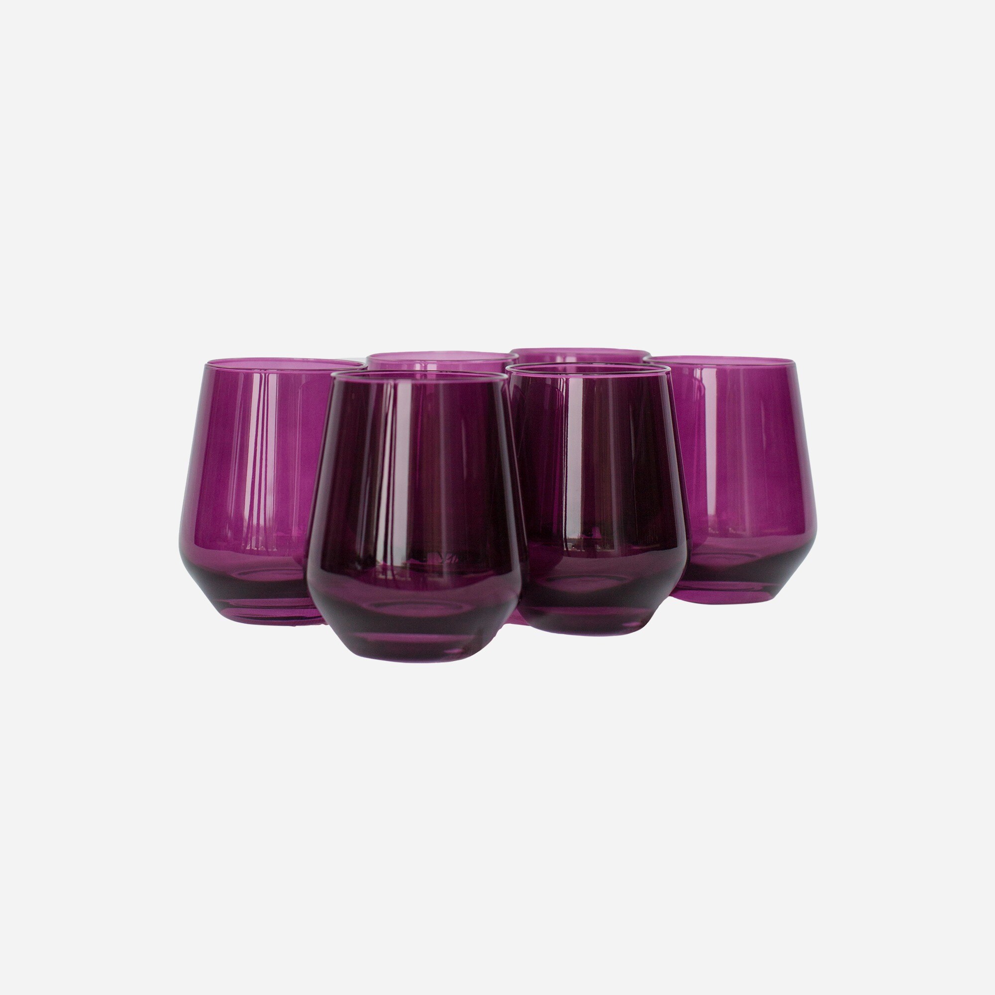 womens Estelle Colored Glass stemless set-of-six