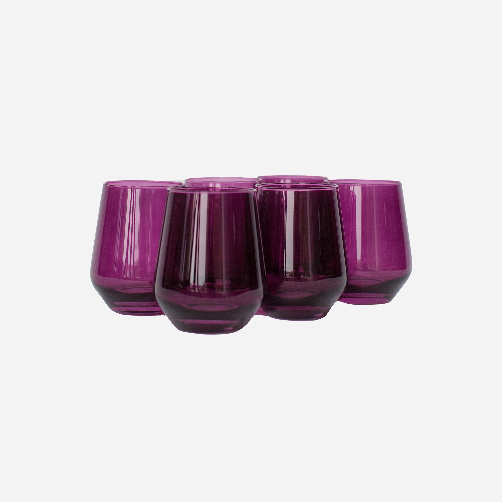 homes Estelle Colored Glass stemless set-of-six