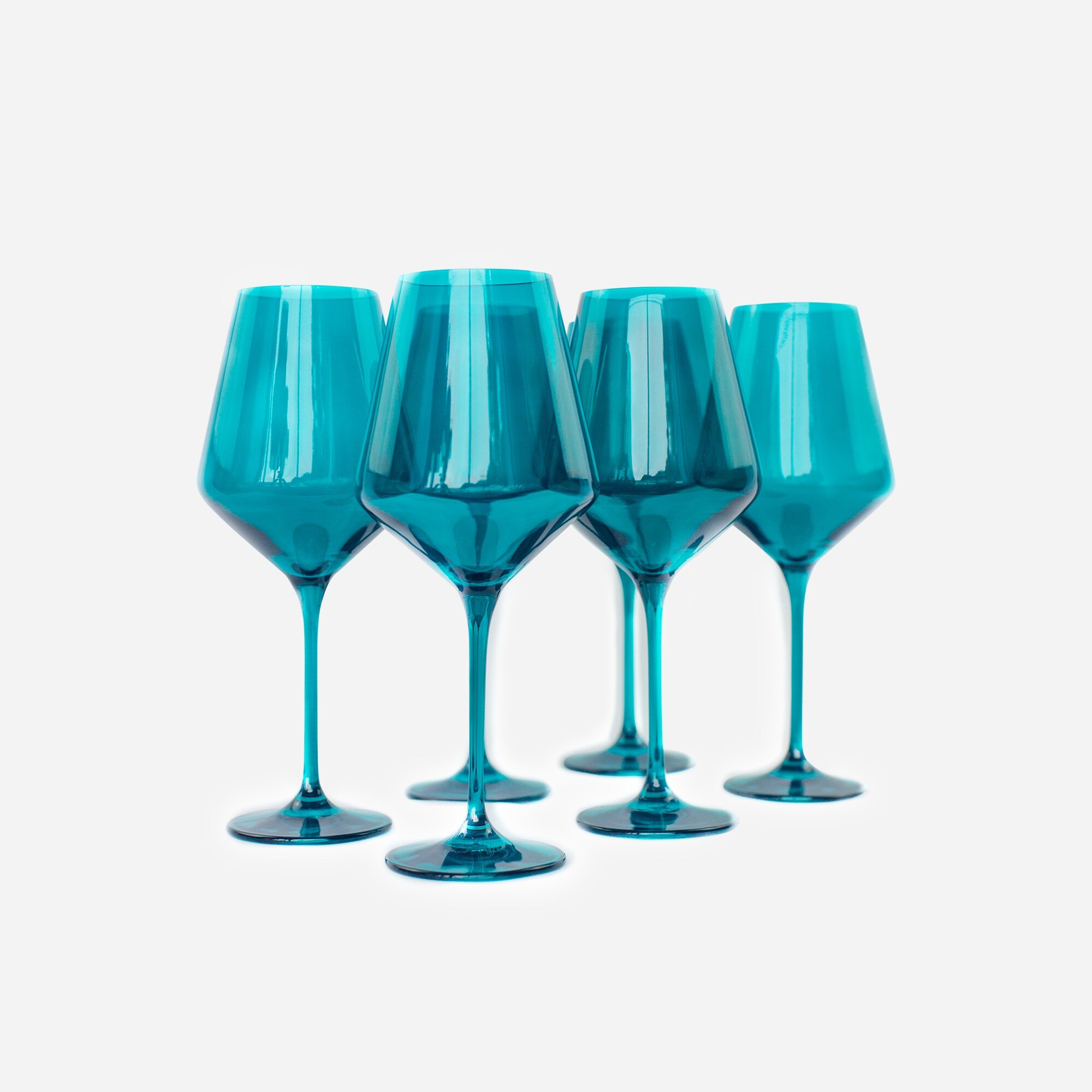 homes Estelle Colored Glass stemware set-of-six