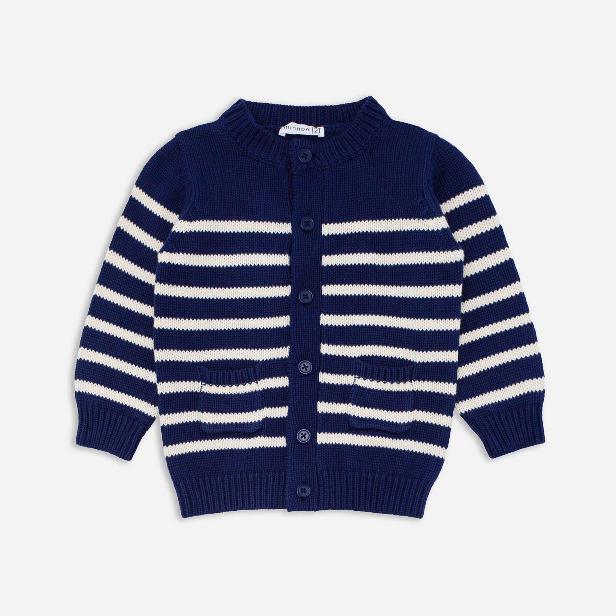girls Kids&apos; minnow&trade; striped knit cardigan sweater