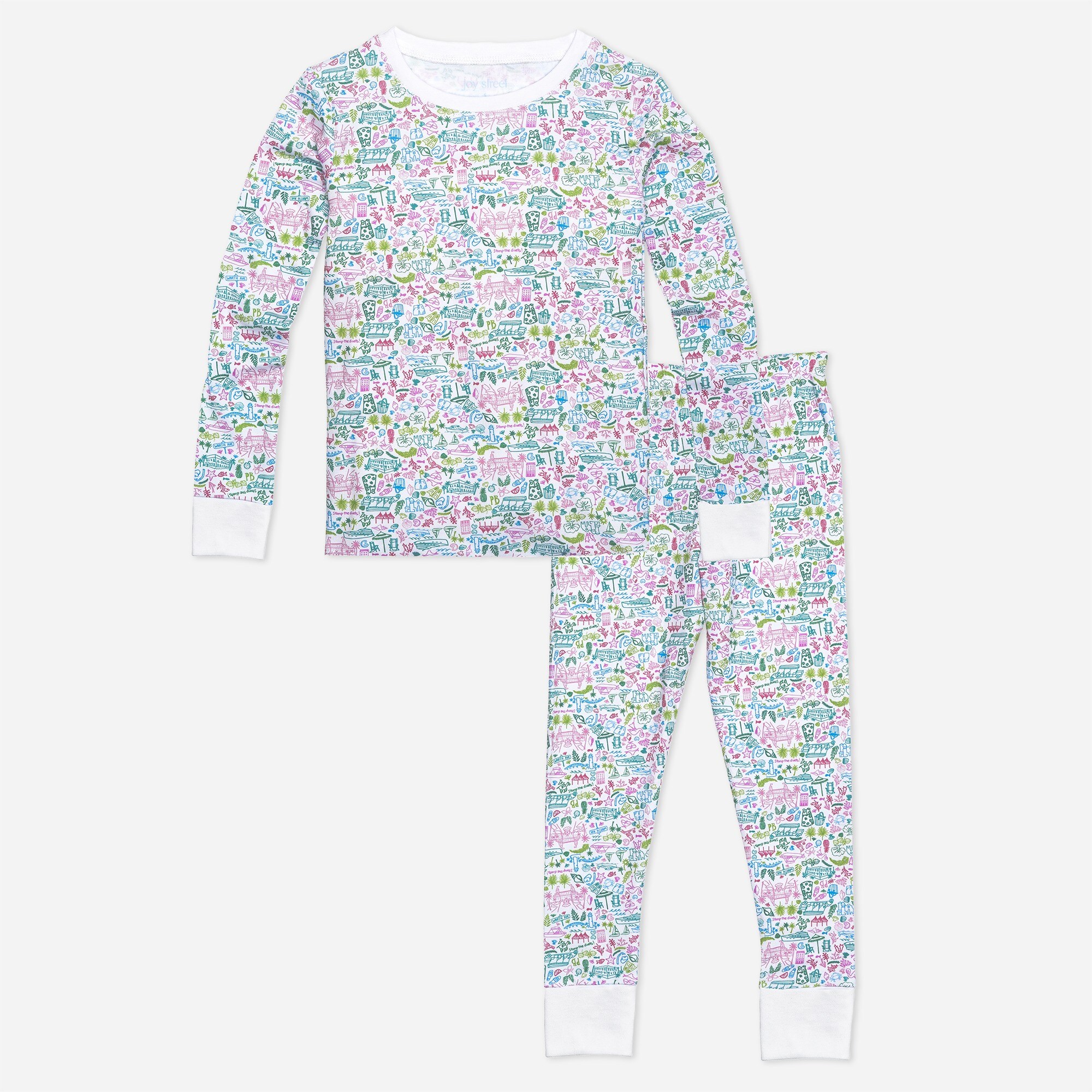 girls Joy Street Kids&trade; kids&apos; Palm Beach two-piece pajamas