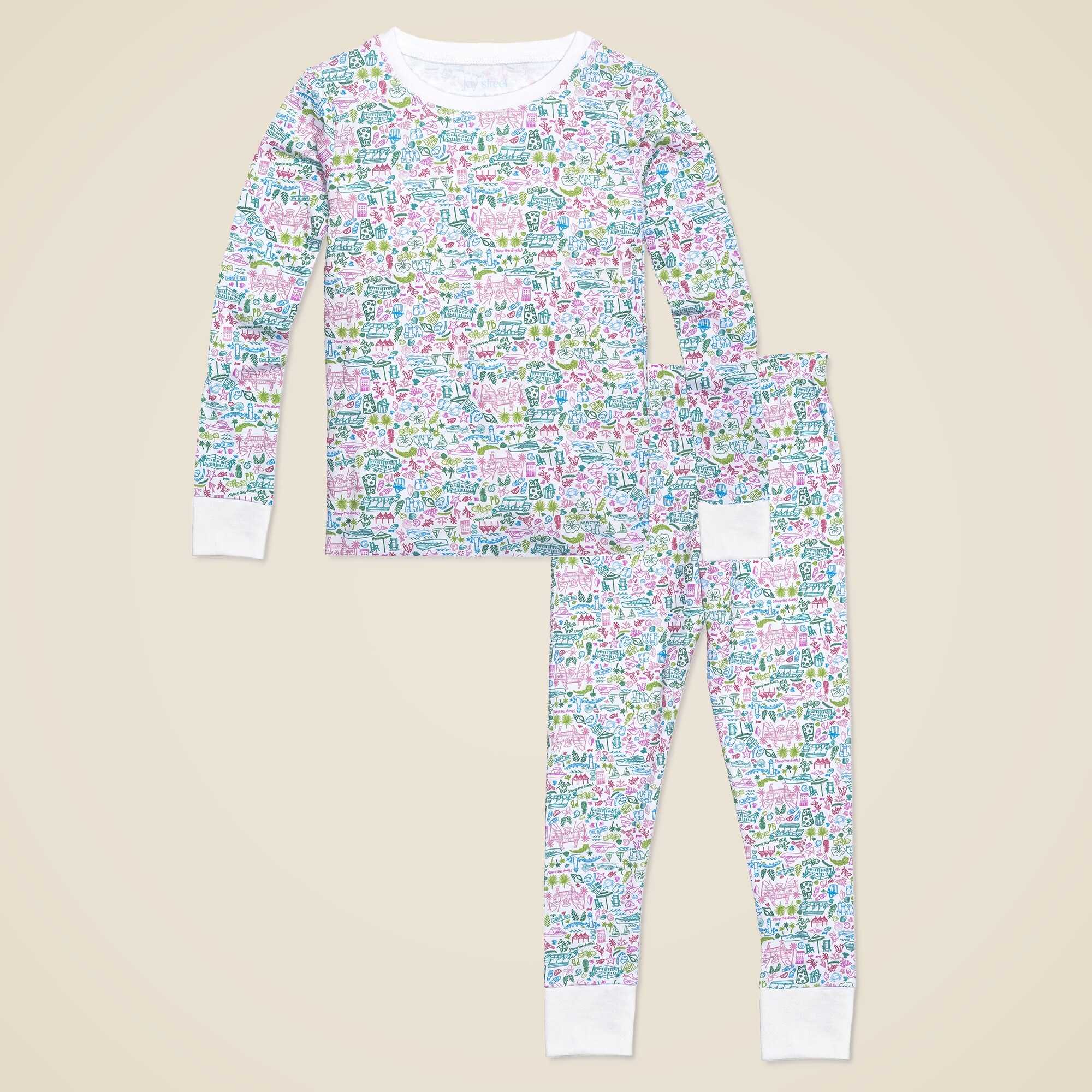 girls Joy Street Kids&trade; kids&apos; Palm Beach two-piece pajamas