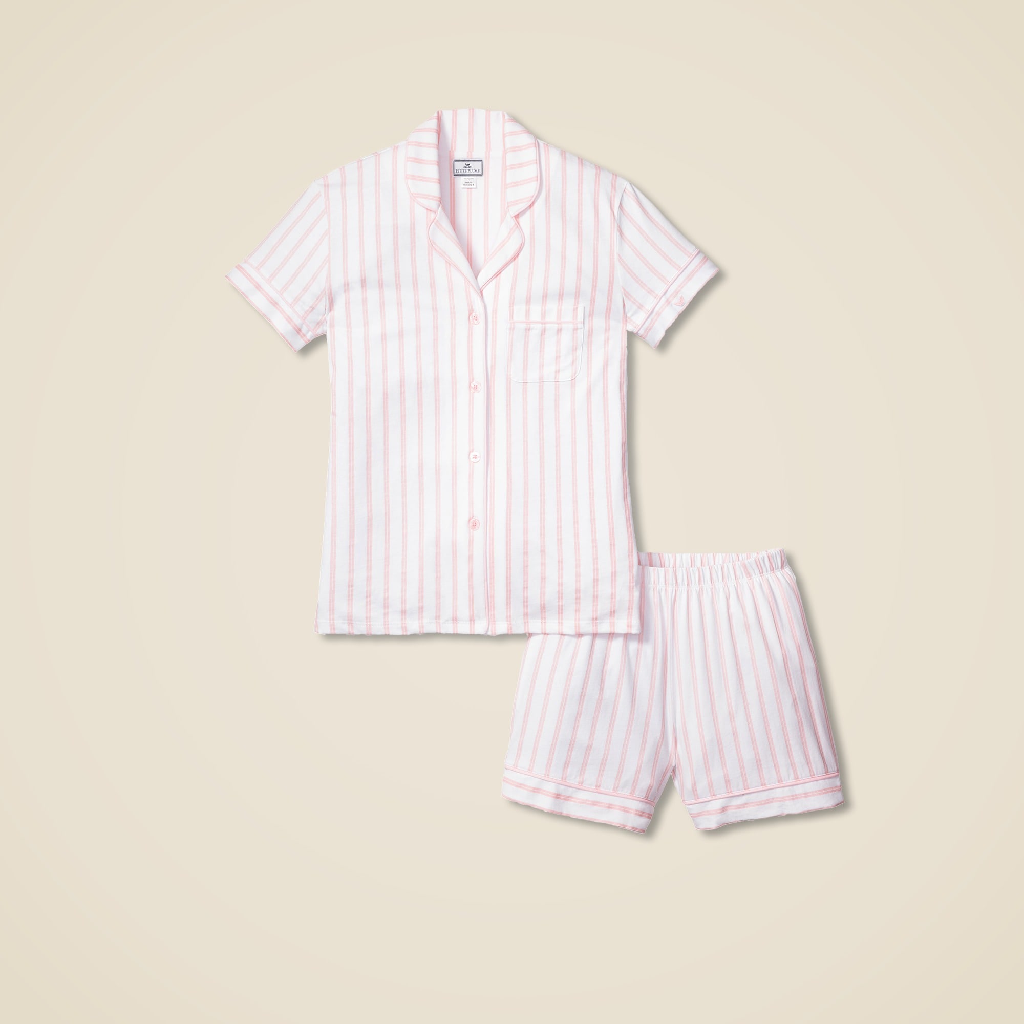 Petite Plume™ Women's Luxe Pima Cotton Short Set In Stripe