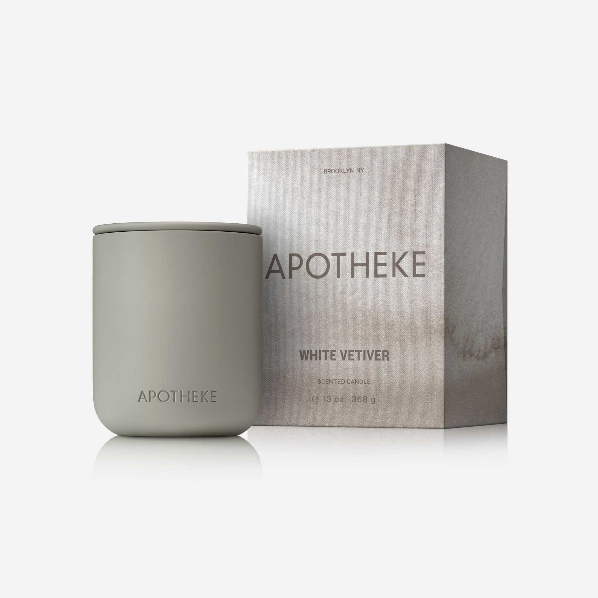 homes Apotheke White Vetiver two-wick ceramic candle