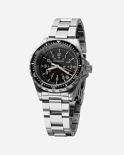  Marathon Watch Company&trade; Large Diver&apos;s Quartz with Stainless Steel Bracelet