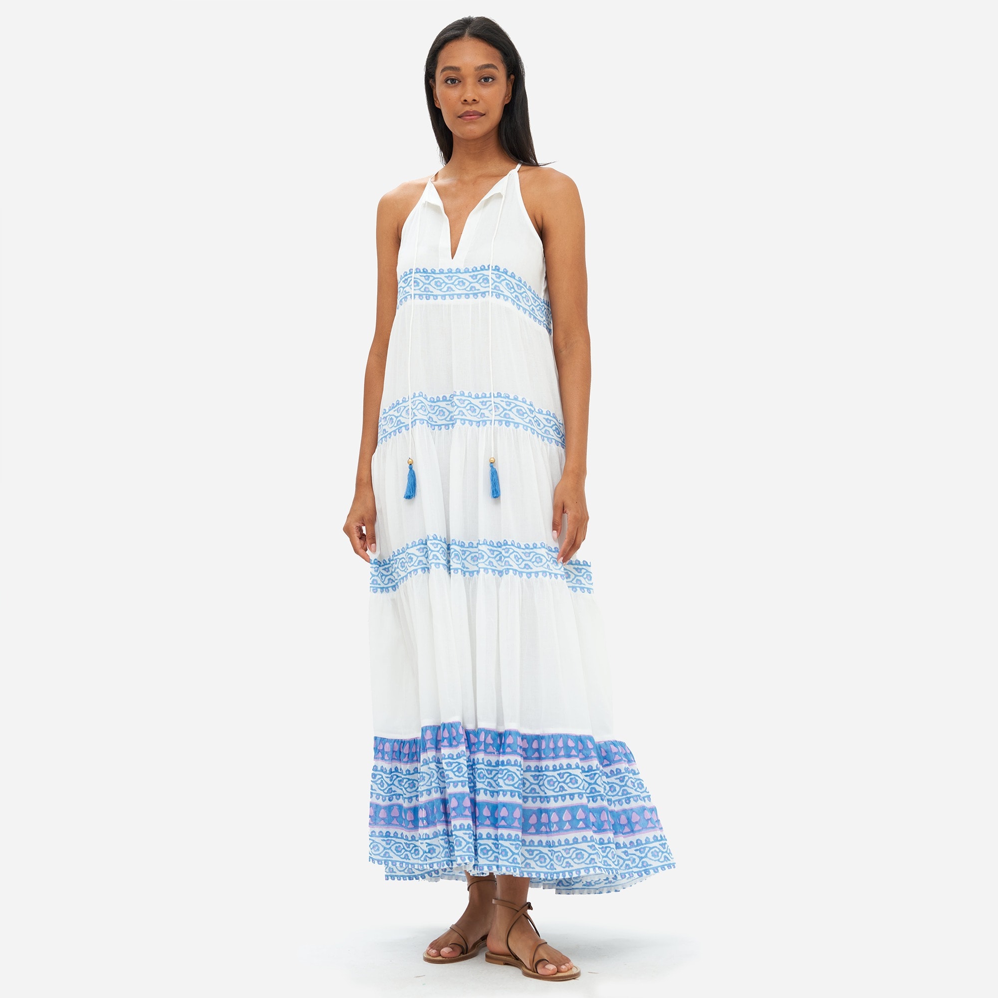 OLIPHANT Long Tiered Tassel Dress For Women
