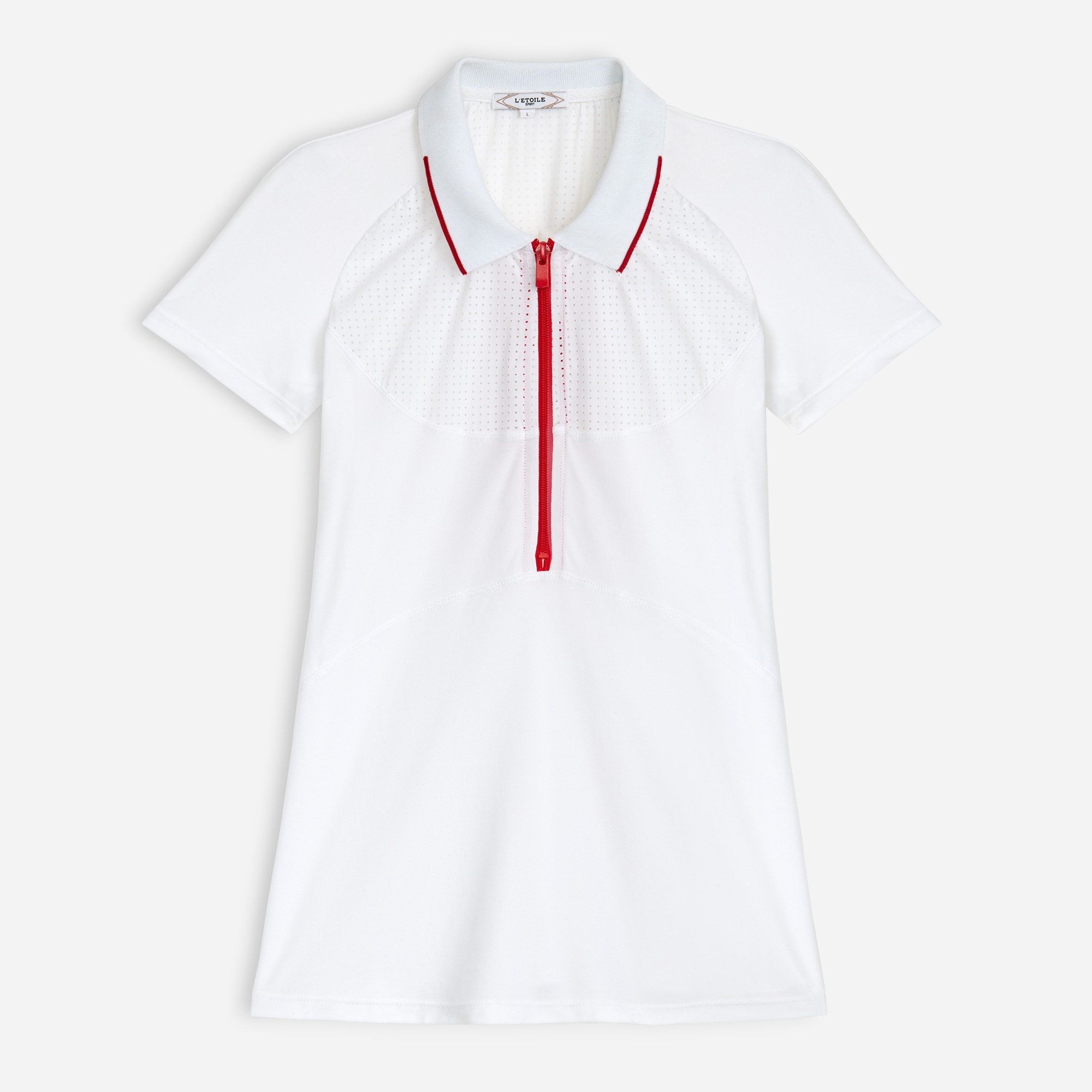 womens L'Etoile Sport&trade; mesh zip performance polo shirt