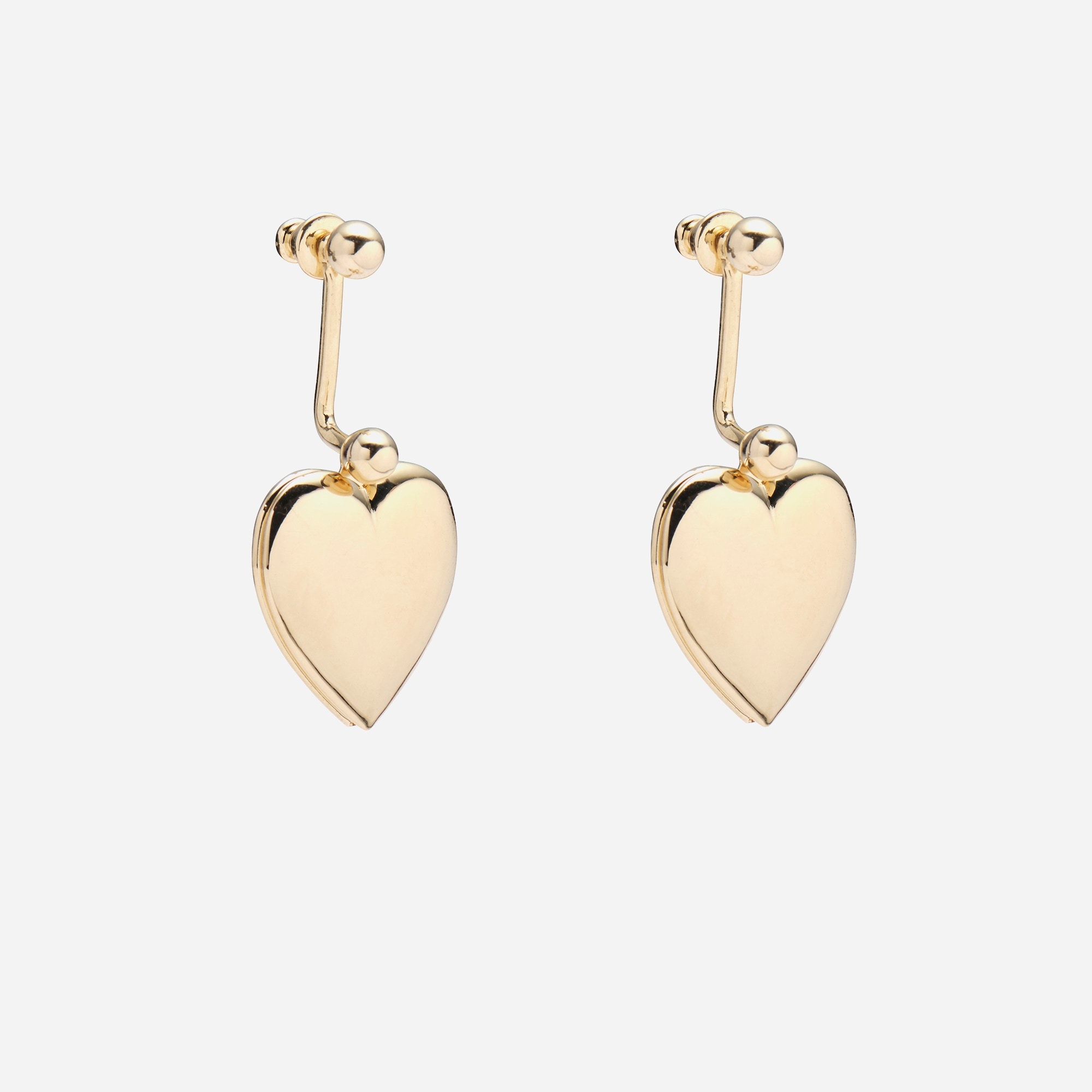womens Lady Grey heart-locket earrings