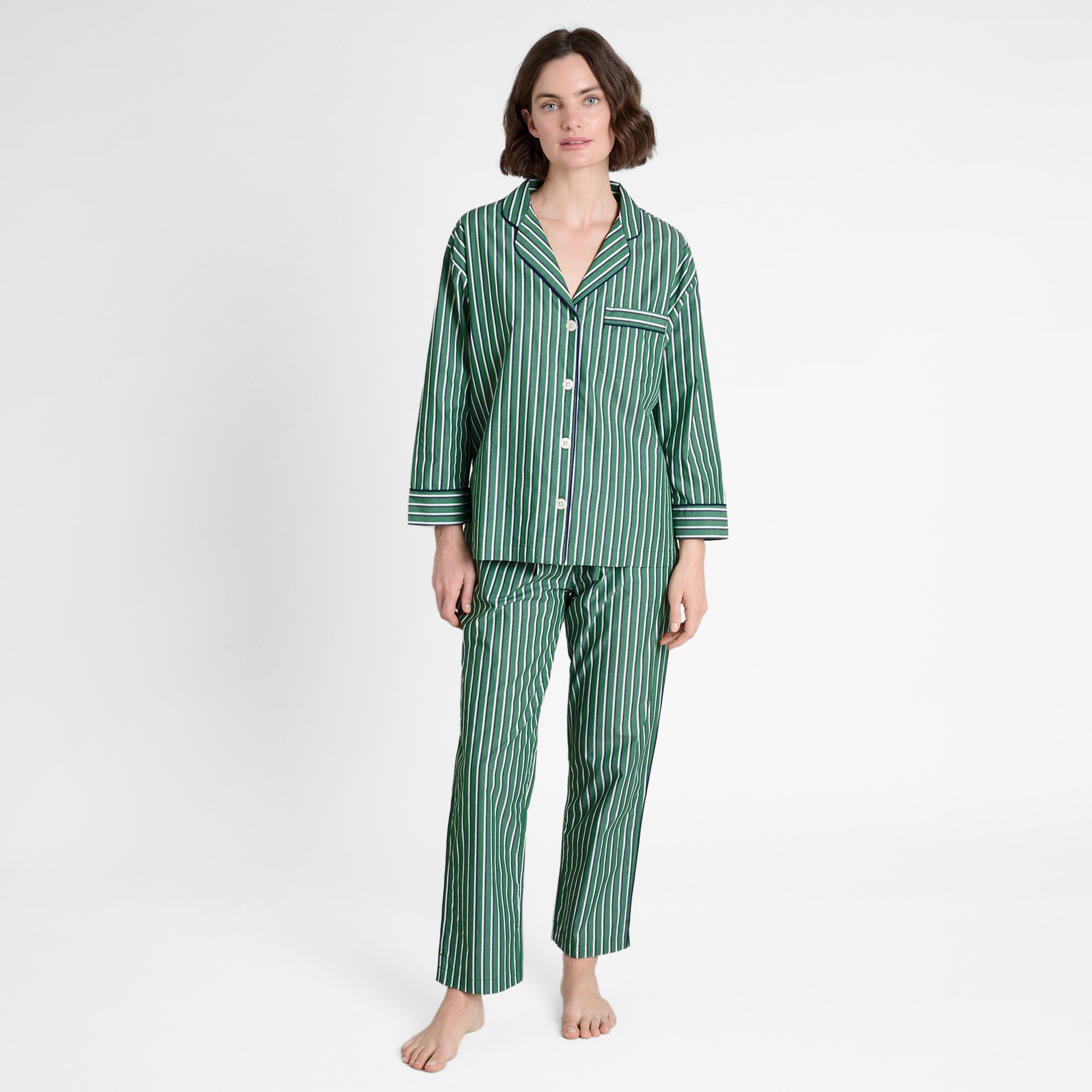 Sleepy Jones Women's Marina Pajama Set In Shadow Stripe For Women