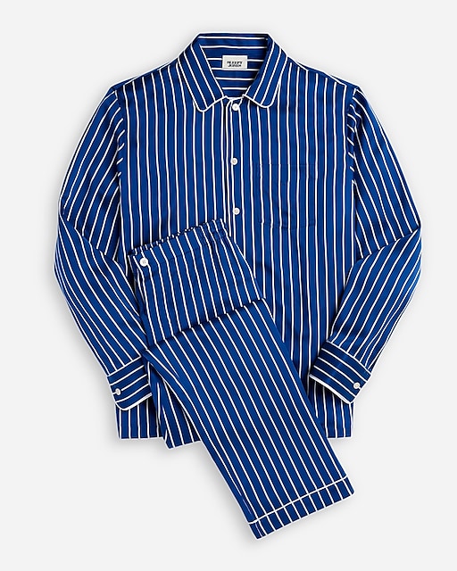 mens Sleepy Jones men's washable-silk Henry pajama set in stripe
