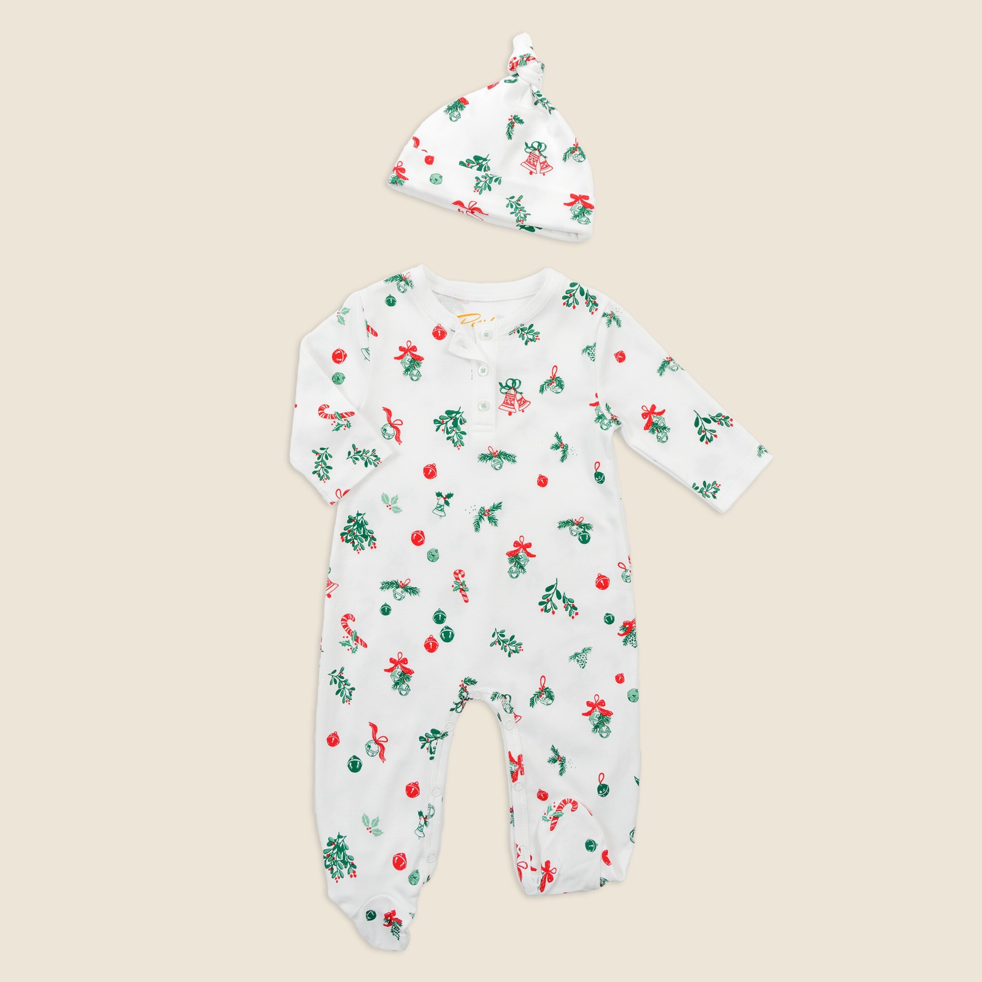  Petidoux babies' Pima cotton one-piece and matching hat set