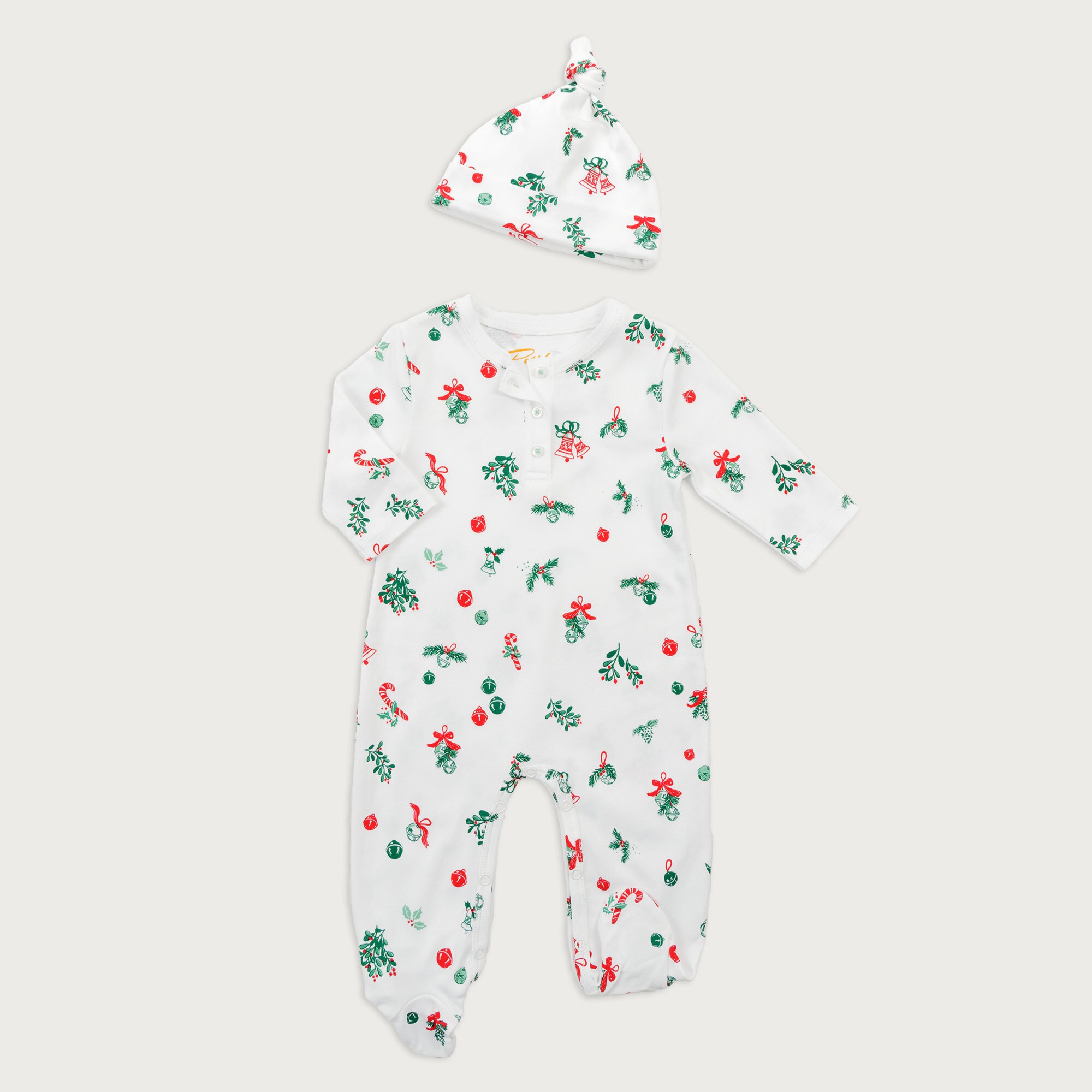 Petidoux babies' Pima cotton one-piece and matching hat set