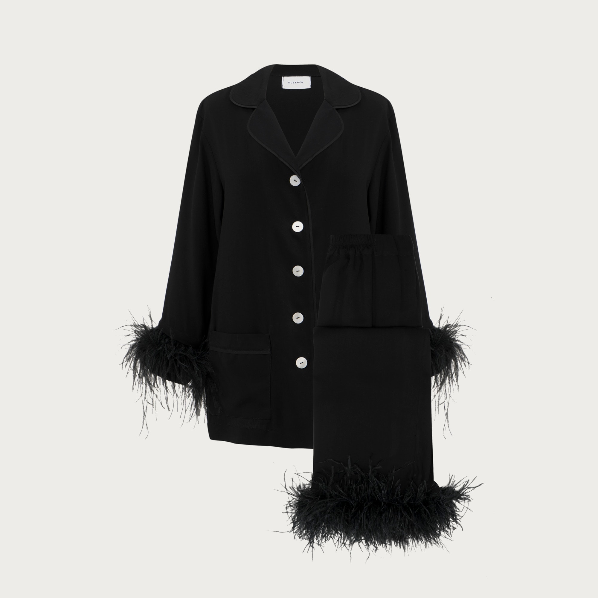 womens SLEEPER party pajama set with detachable feathers