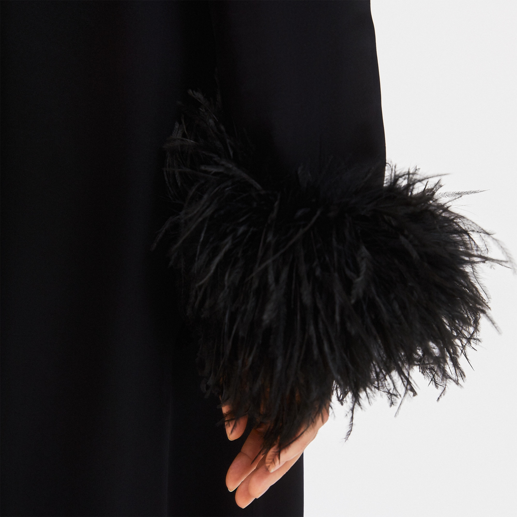 SLEEPER Suzi Maxi Dress With Detachable Feather Boa For Women