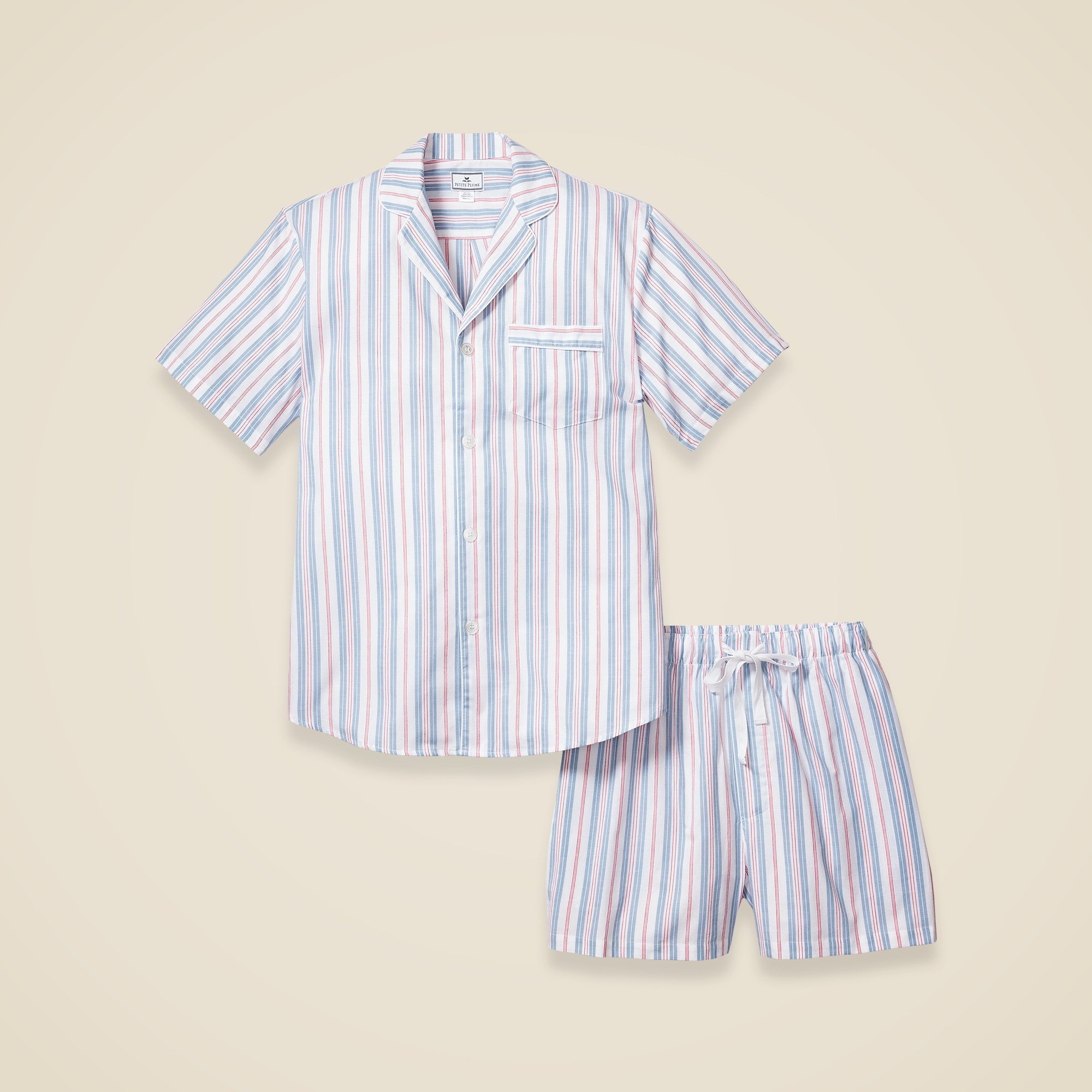 mens Petite Plume&trade; men's short set in vintage french stripe