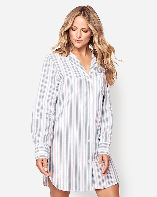 womens Petite Plume&trade; women's nightshirt in vintage french stripe