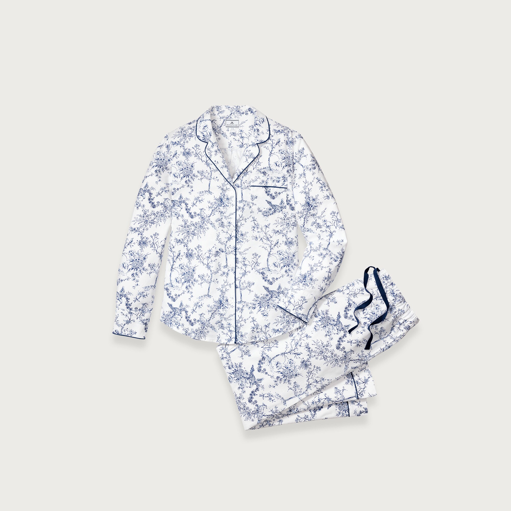 Petite Plume™ women's pajama set in timeless toile