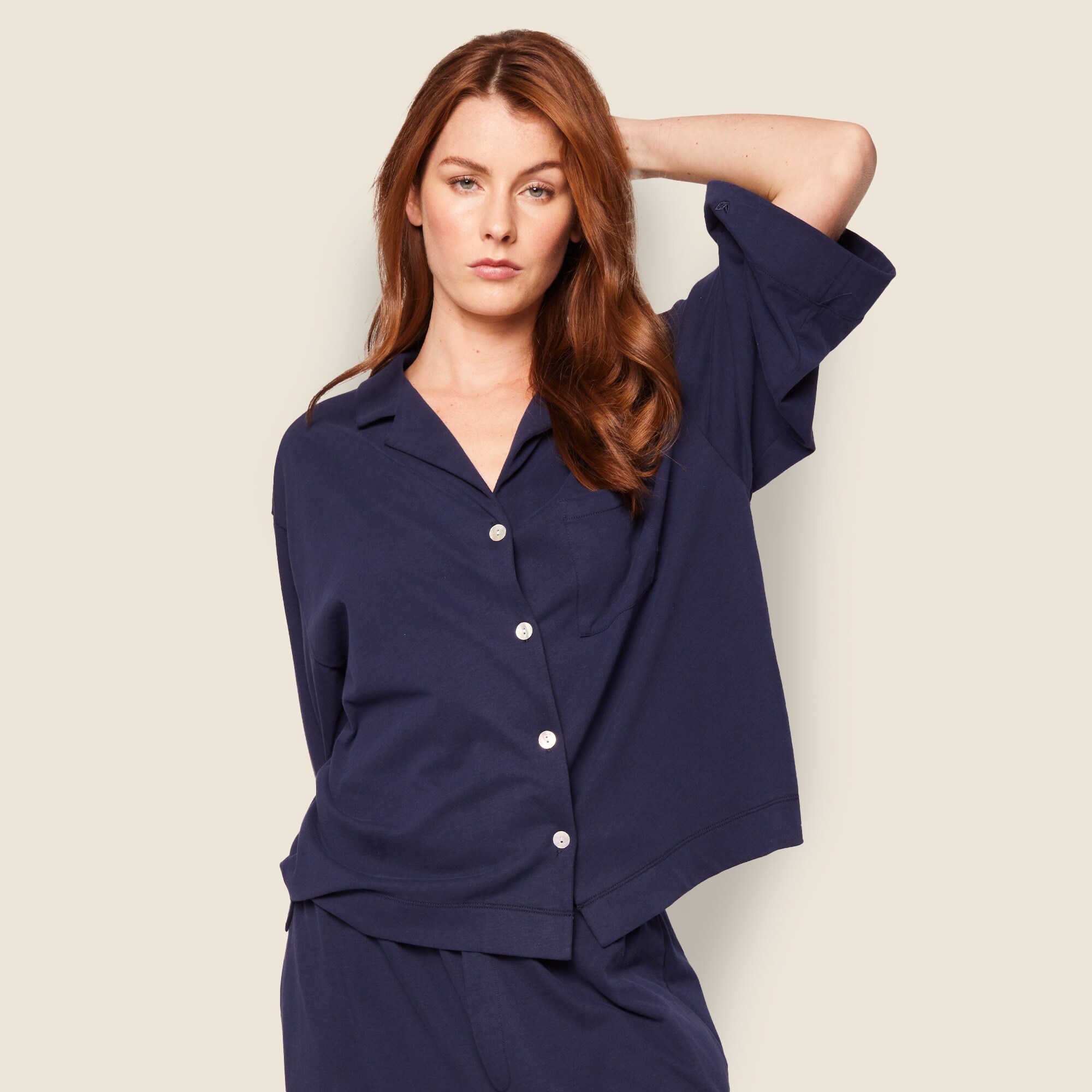 Petite Plume™ women's Pima cotton Olivia wide-leg pajama set