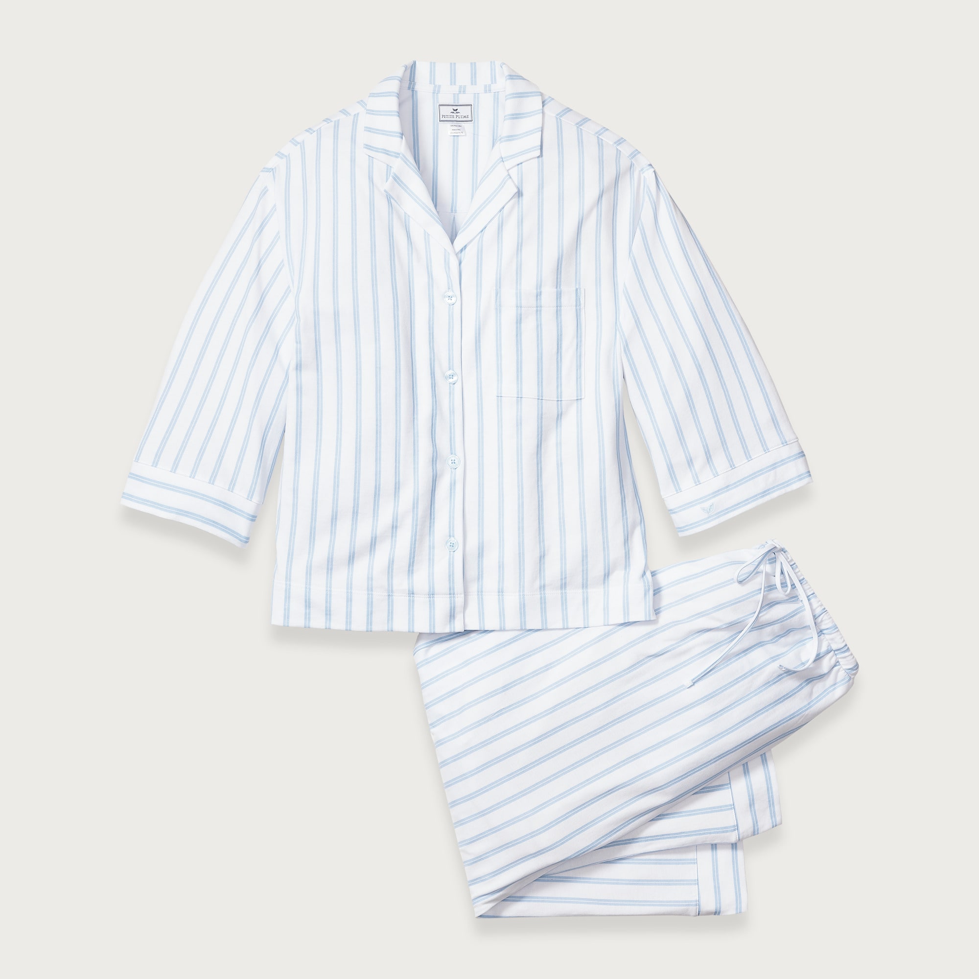 Petite Plume™ women's Pima cotton Olivia wide-leg pajama set