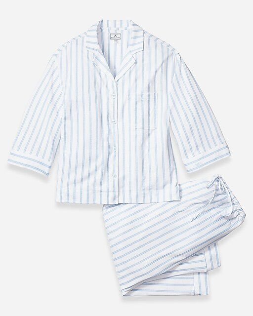  Petite Plume&trade; women's wide-leg pajama set in luxe Pima cotton stripe