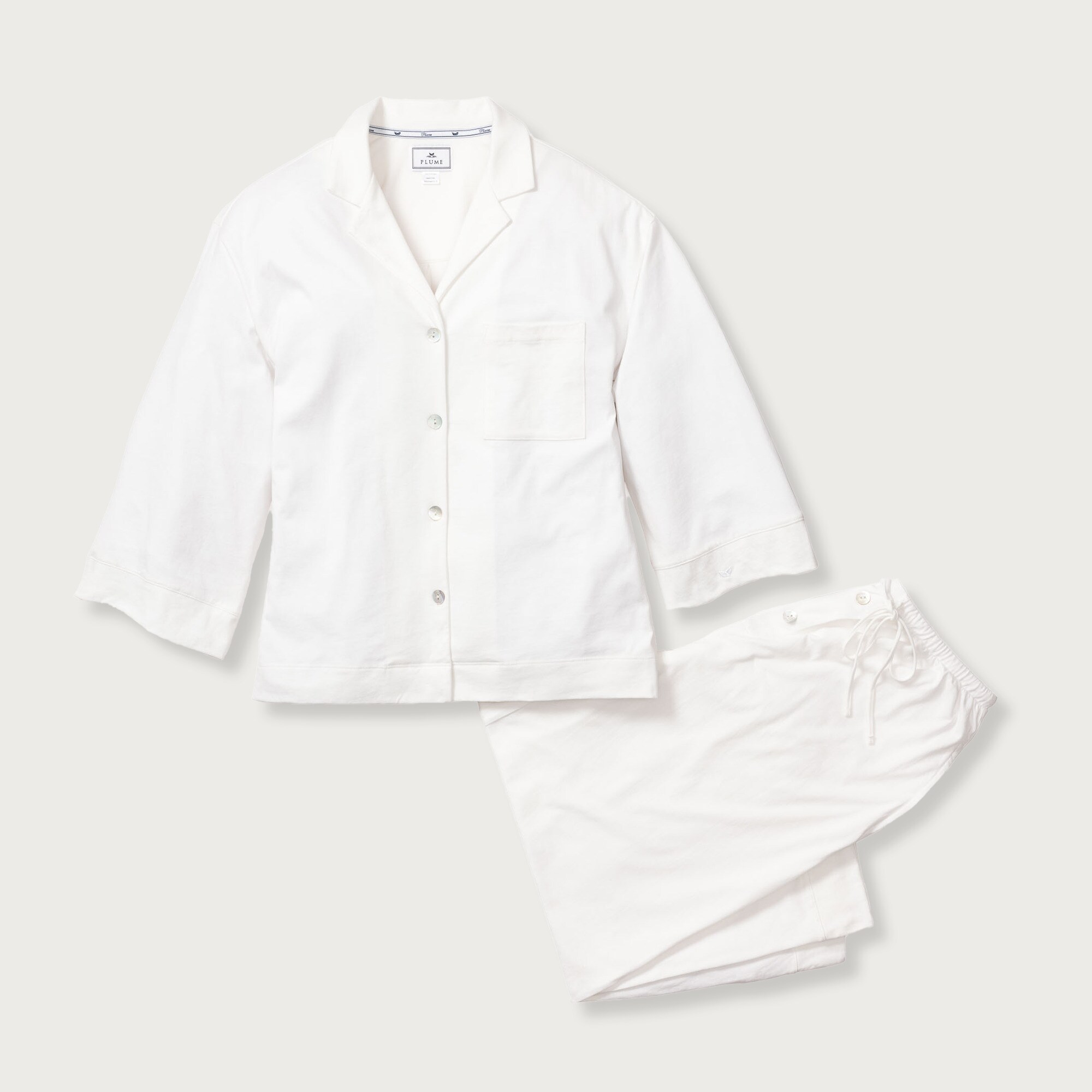 Petite Plume™ women's Pima cotton Olivia wide-leg pajama set
