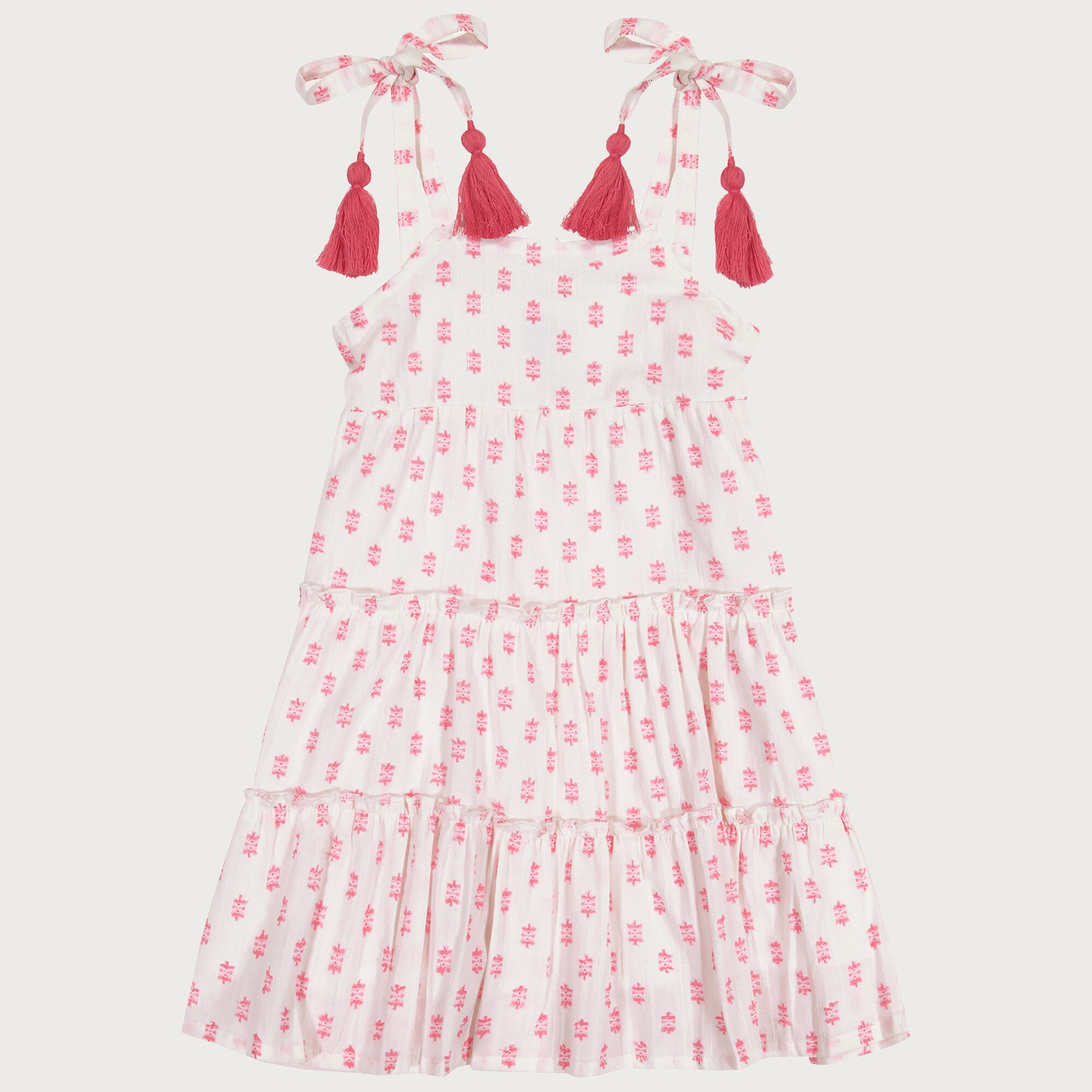  Girls' Mer St. Barth&trade; shoulder-tie sundress in dobby