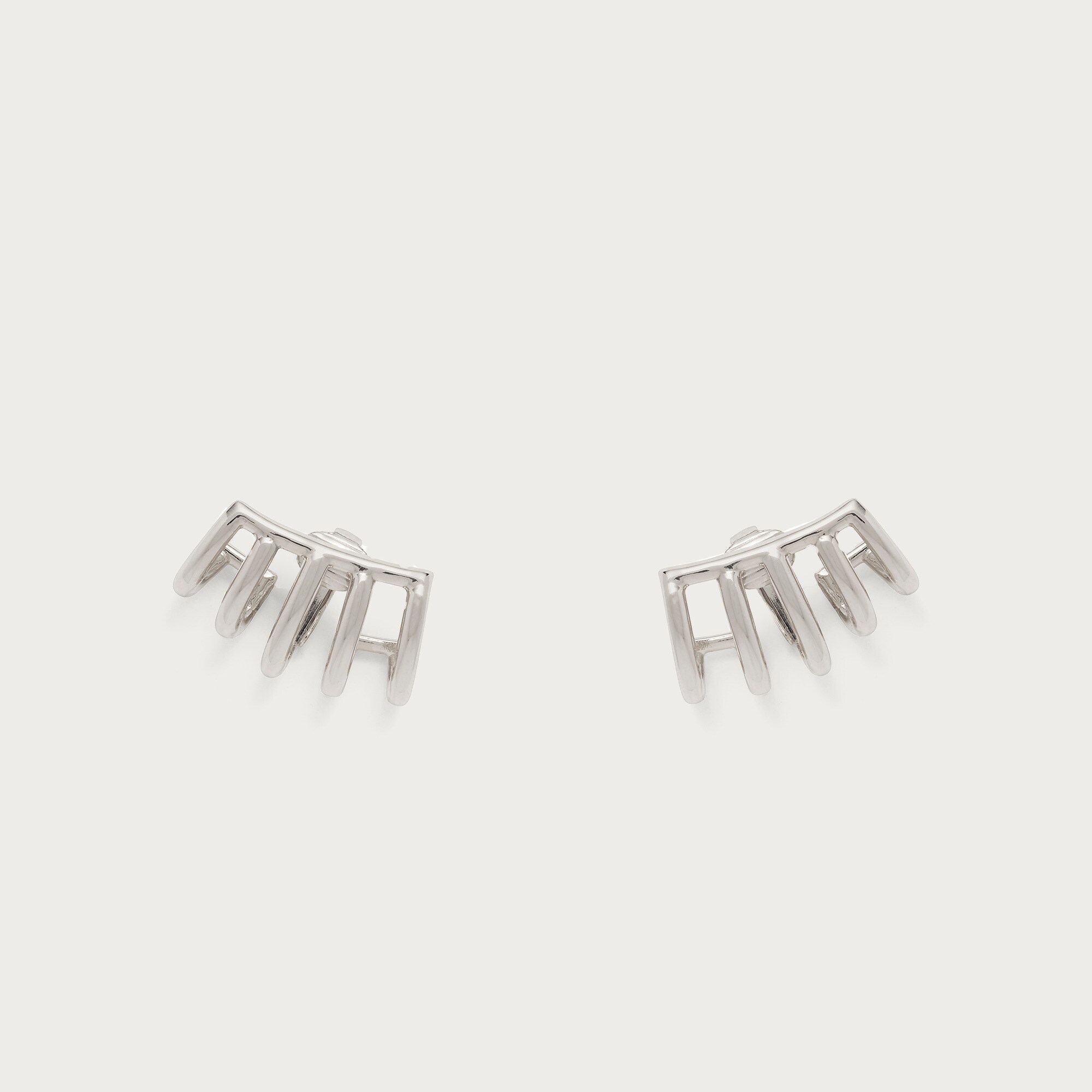 Lady Grey cage clip-on earrings