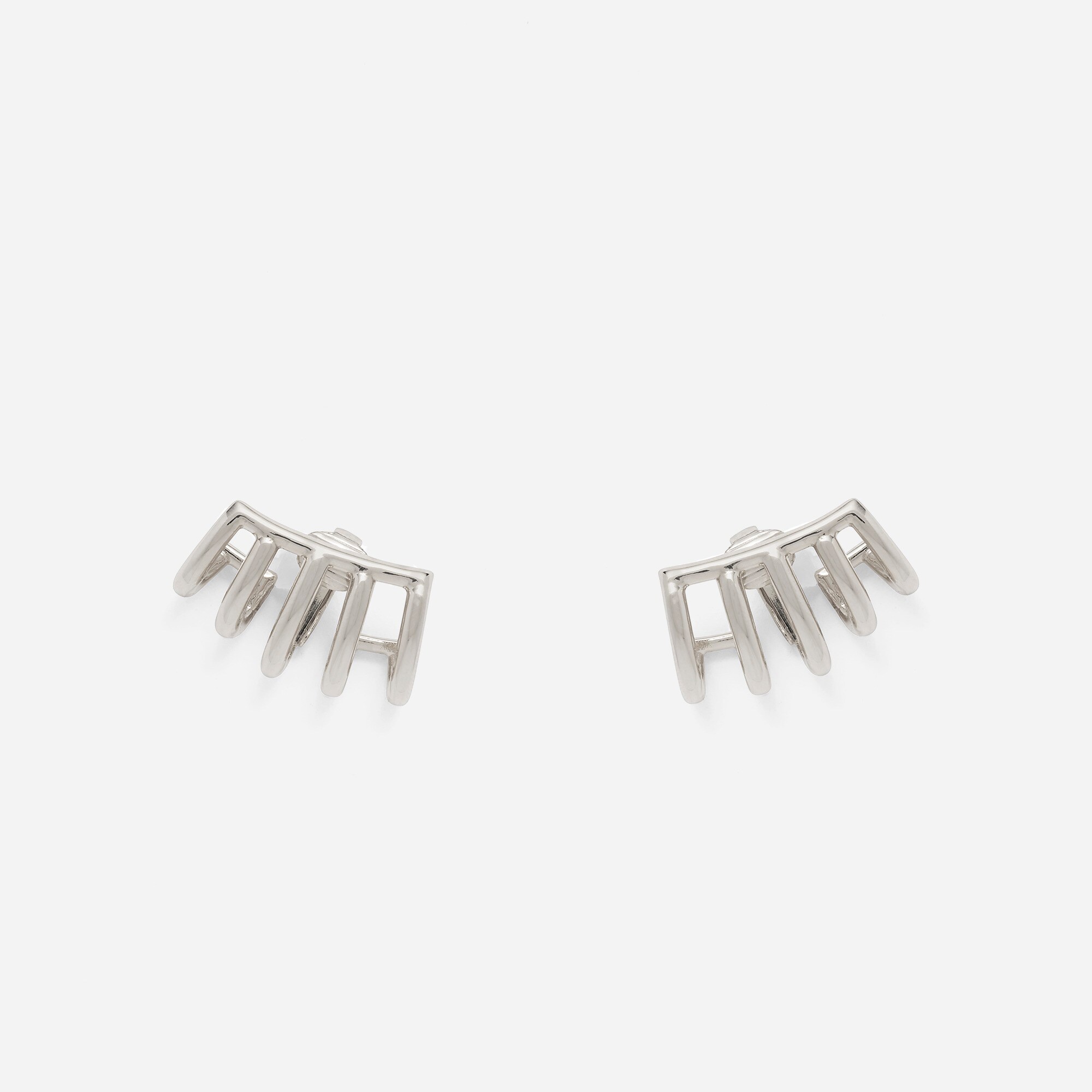  Lady Grey cage clip-on earrings