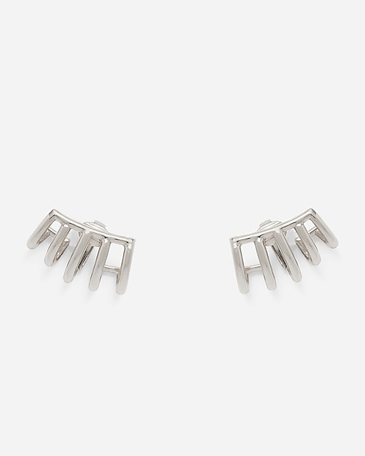 womens Lady Grey cage clip-on earrings