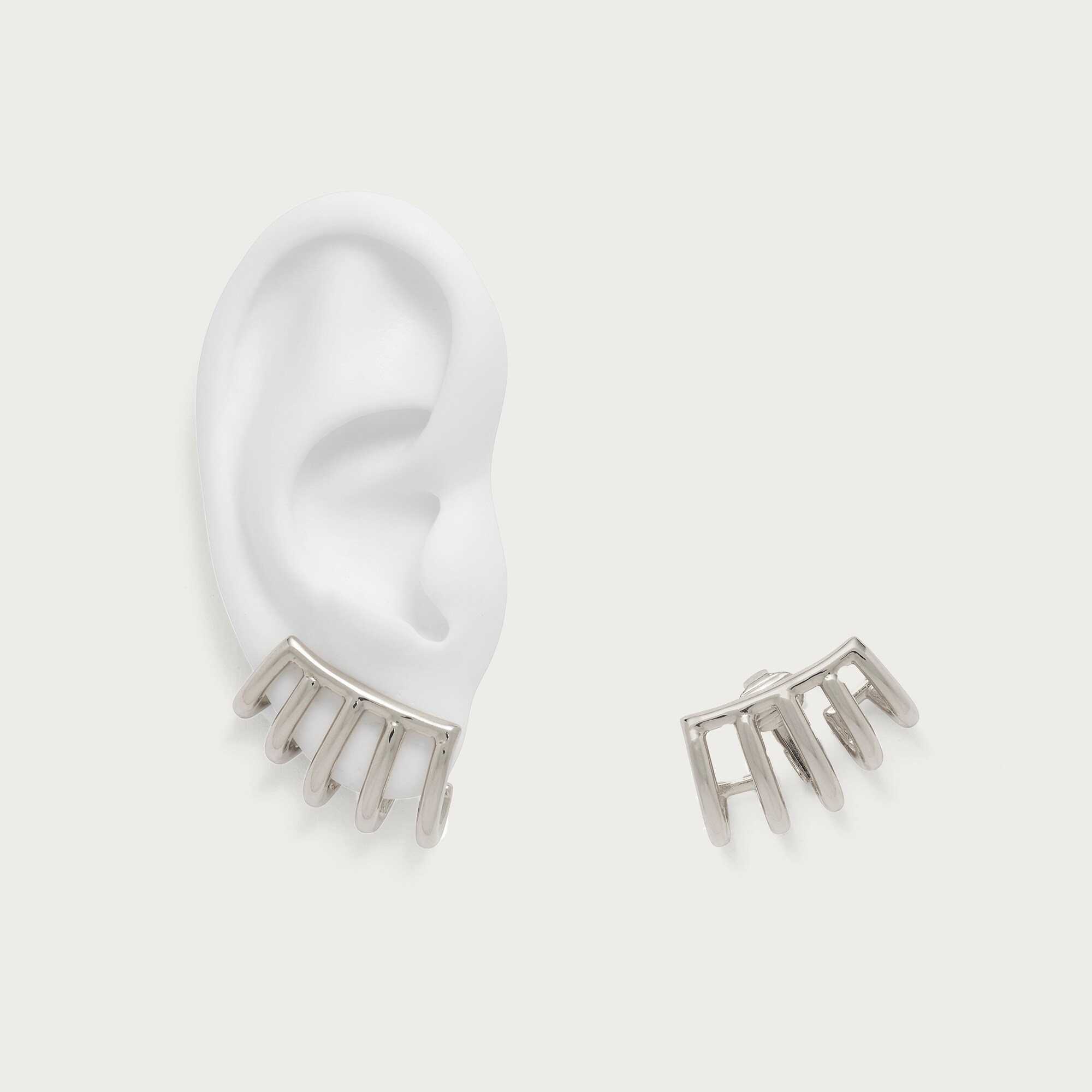 Lady Grey cage clip-on earrings